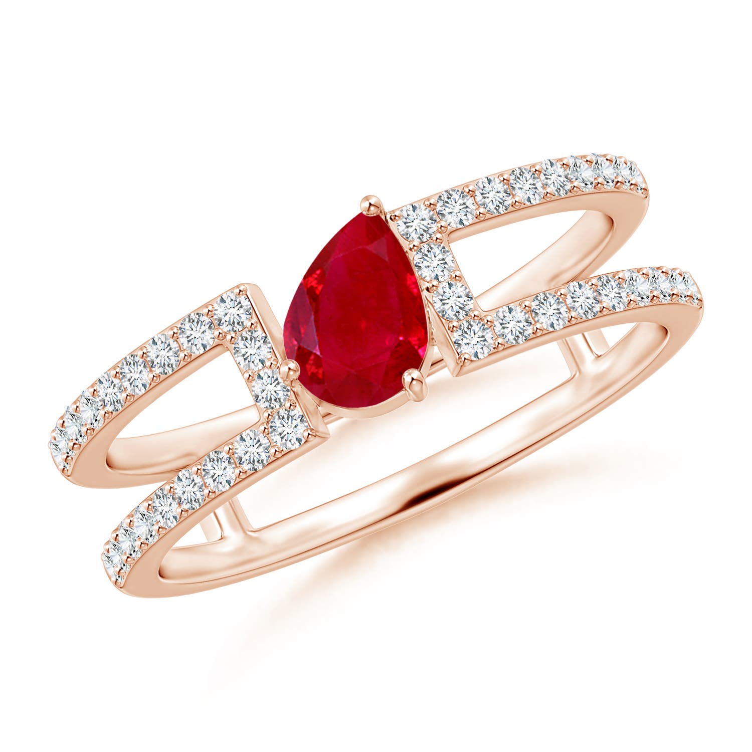 AAA - Ruby / 0.72 CT / 14 KT Rose Gold