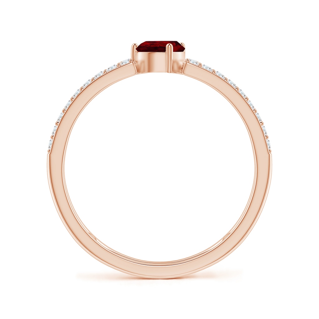 6x4mm AAAA Tilted Pear Ruby Parallel Split Shank Ring in Rose Gold - side_1