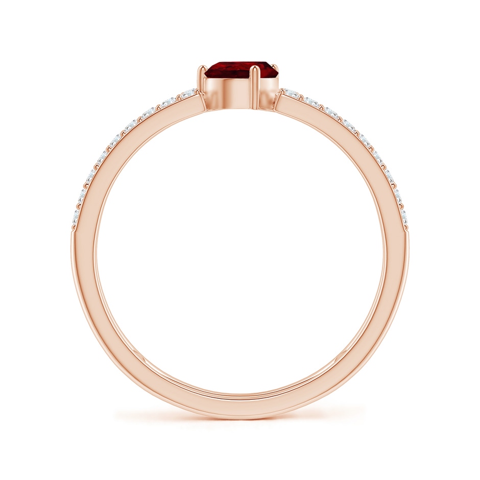 6x4mm AAAA Tilted Pear Ruby Parallel Split Shank Ring in Rose Gold side-1