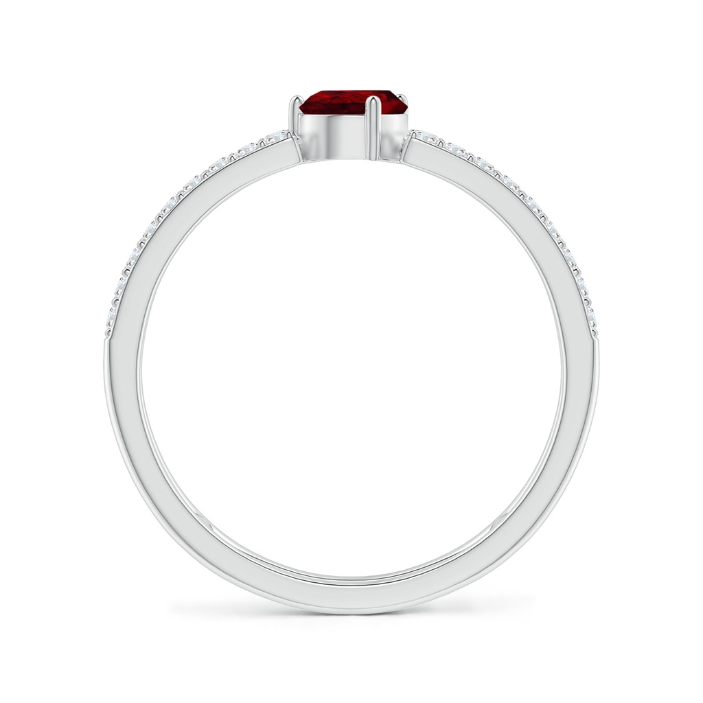 6x4mm AAAA Tilted Pear Ruby Parallel Split Shank Ring in White Gold - side_1