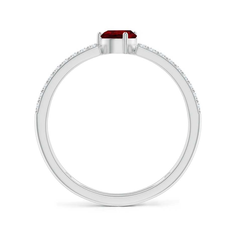 6x4mm AAAA Tilted Pear Ruby Parallel Split Shank Ring in White Gold side-1