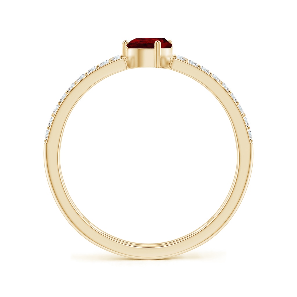 6x4mm AAAA Tilted Pear Ruby Parallel Split Shank Ring in Yellow Gold - side_1