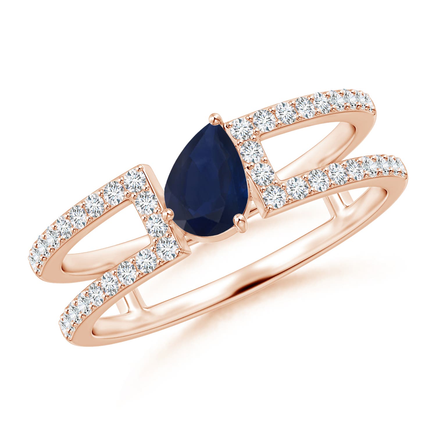 A - Blue Sapphire / 0.72 CT / 14 KT Rose Gold