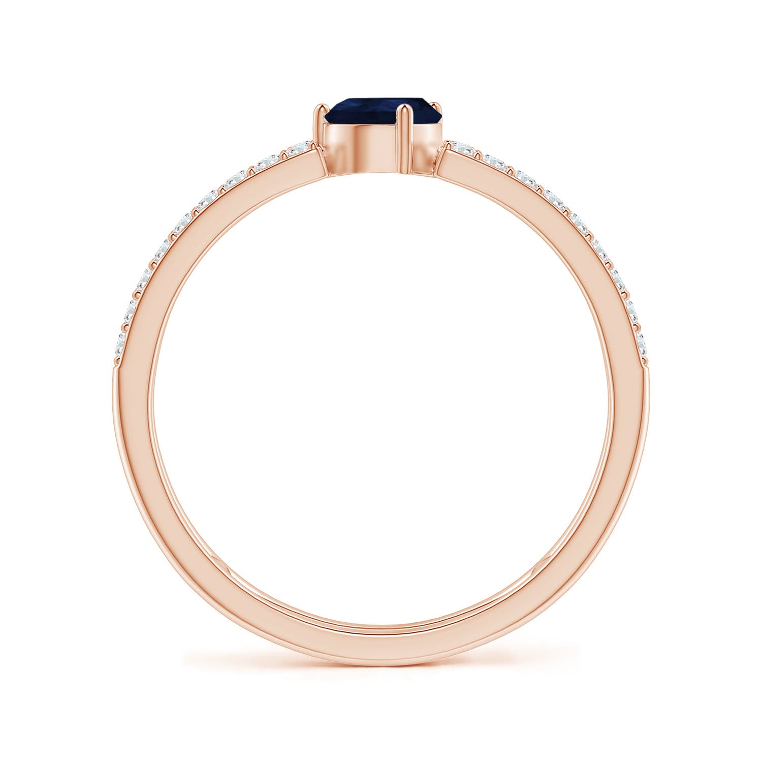 A - Blue Sapphire / 0.72 CT / 14 KT Rose Gold