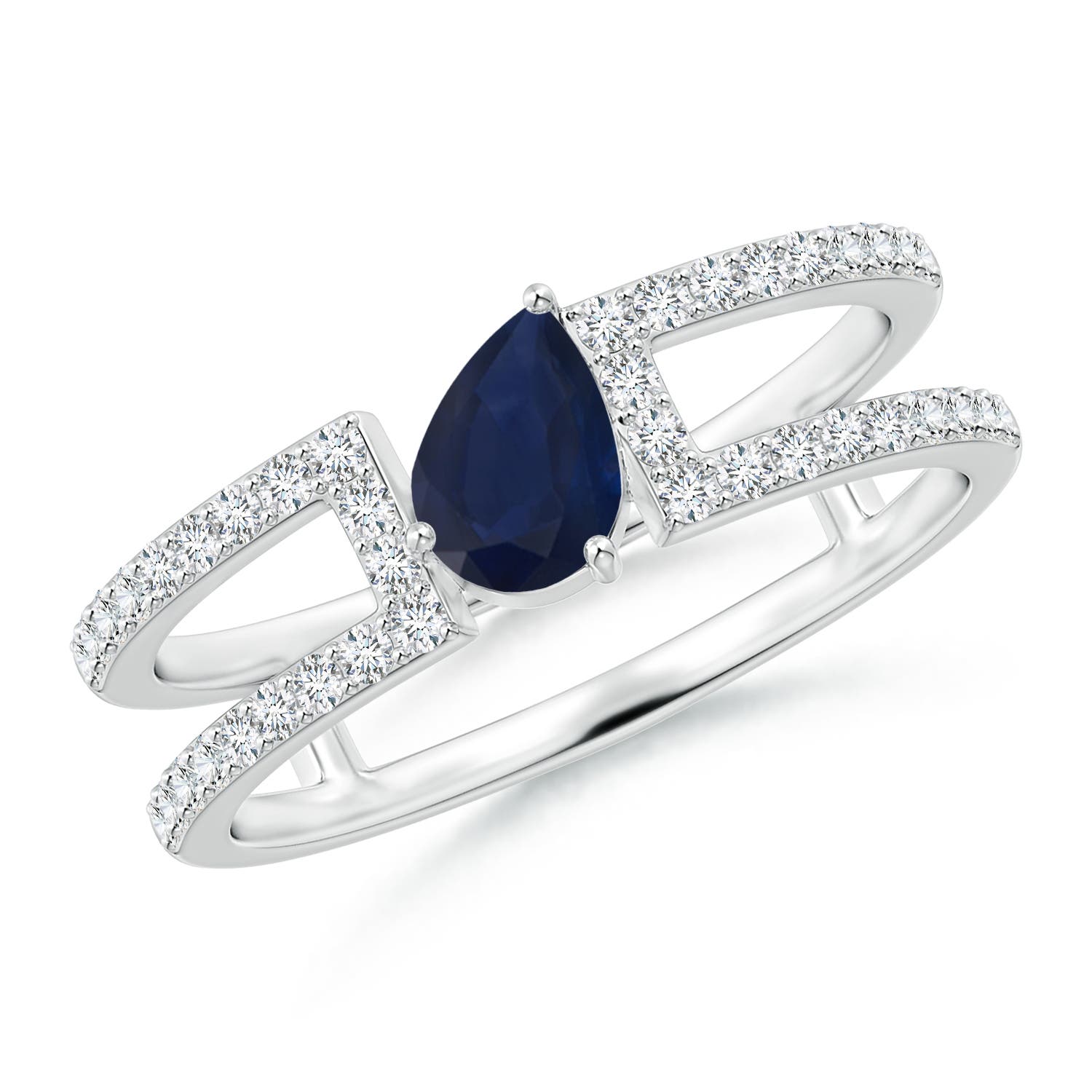 A - Blue Sapphire / 0.72 CT / 14 KT White Gold