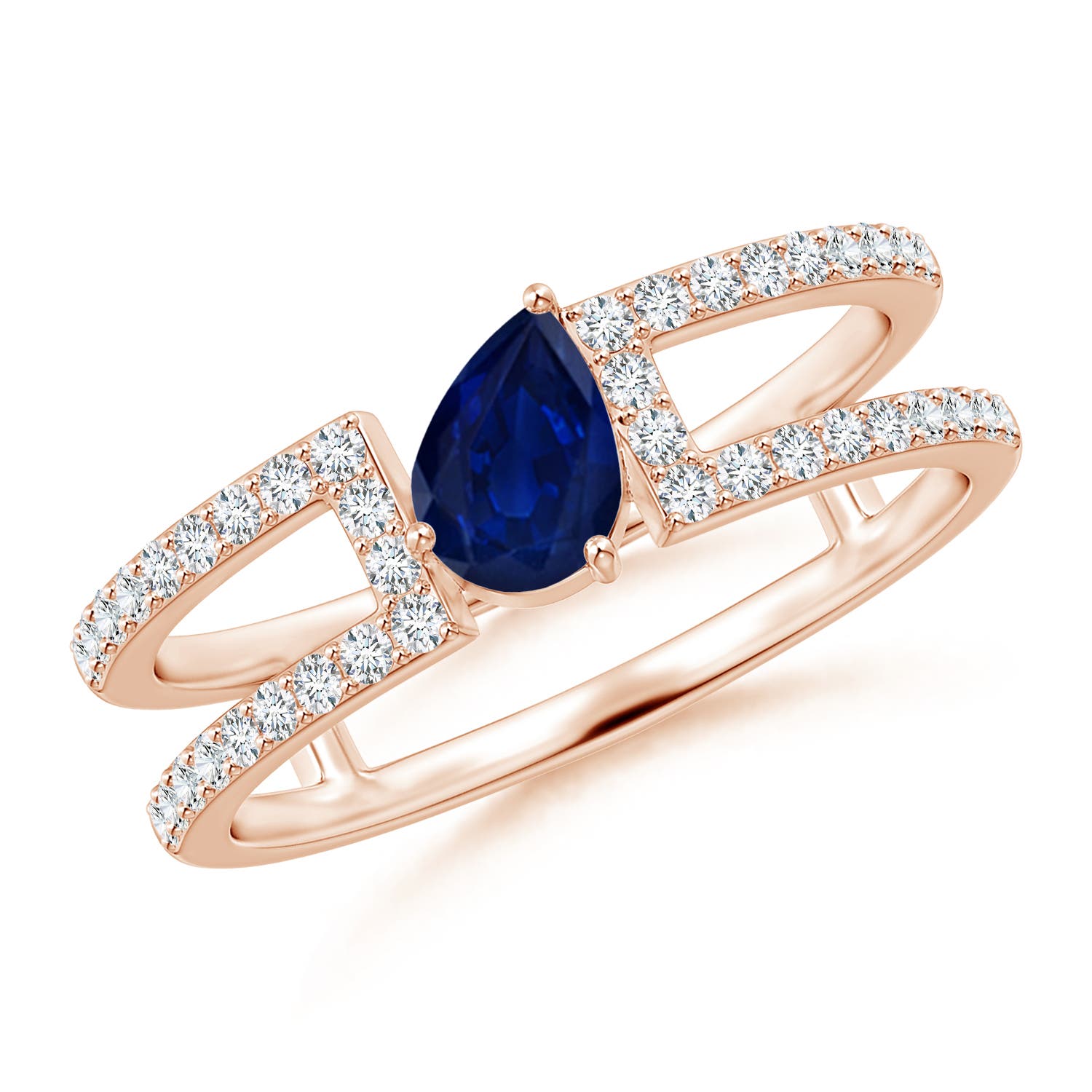 AA - Blue Sapphire / 0.72 CT / 14 KT Rose Gold