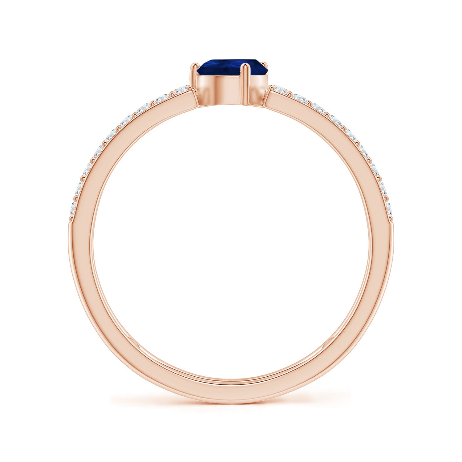 AA - Blue Sapphire / 0.72 CT / 14 KT Rose Gold