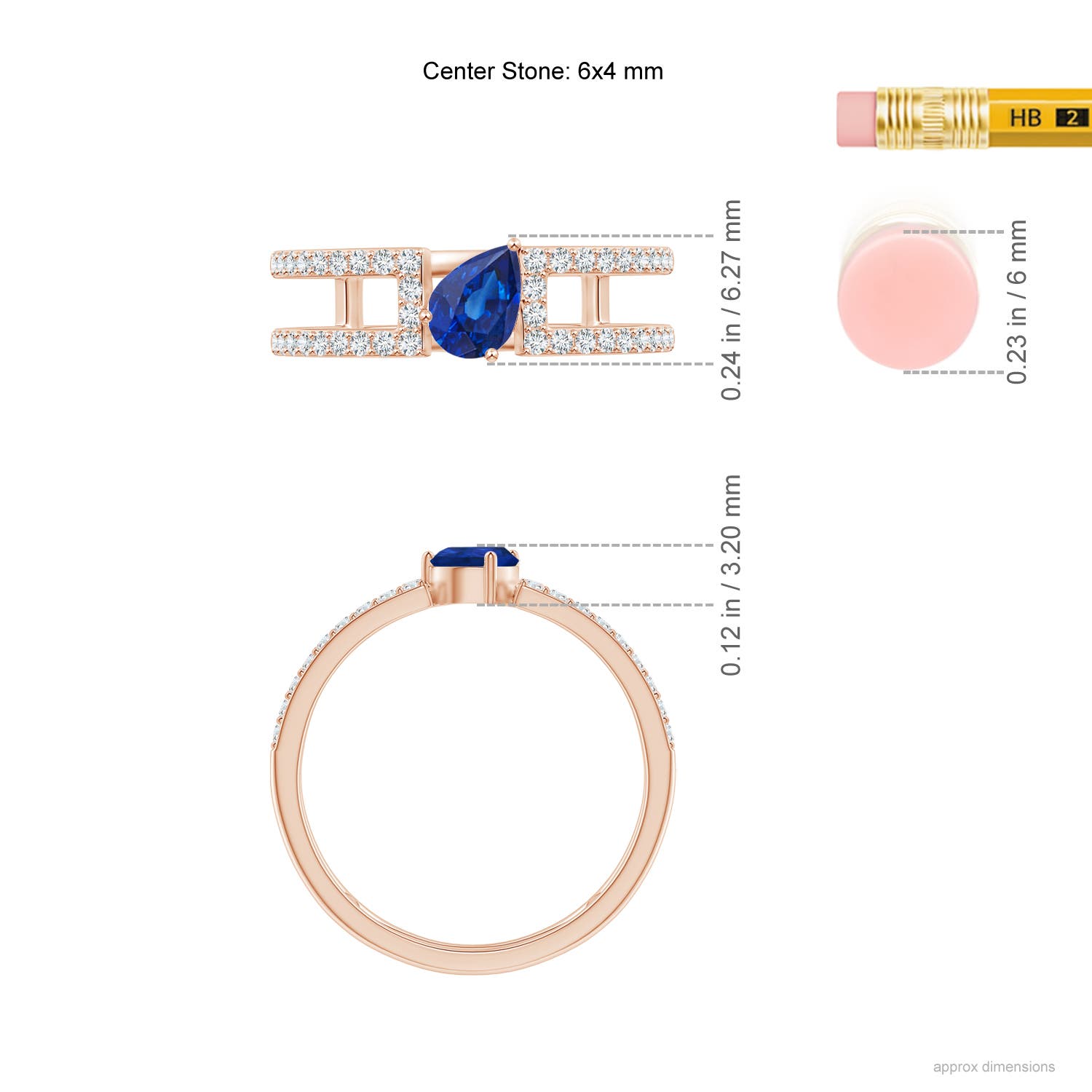 AAA - Blue Sapphire / 0.72 CT / 14 KT Rose Gold