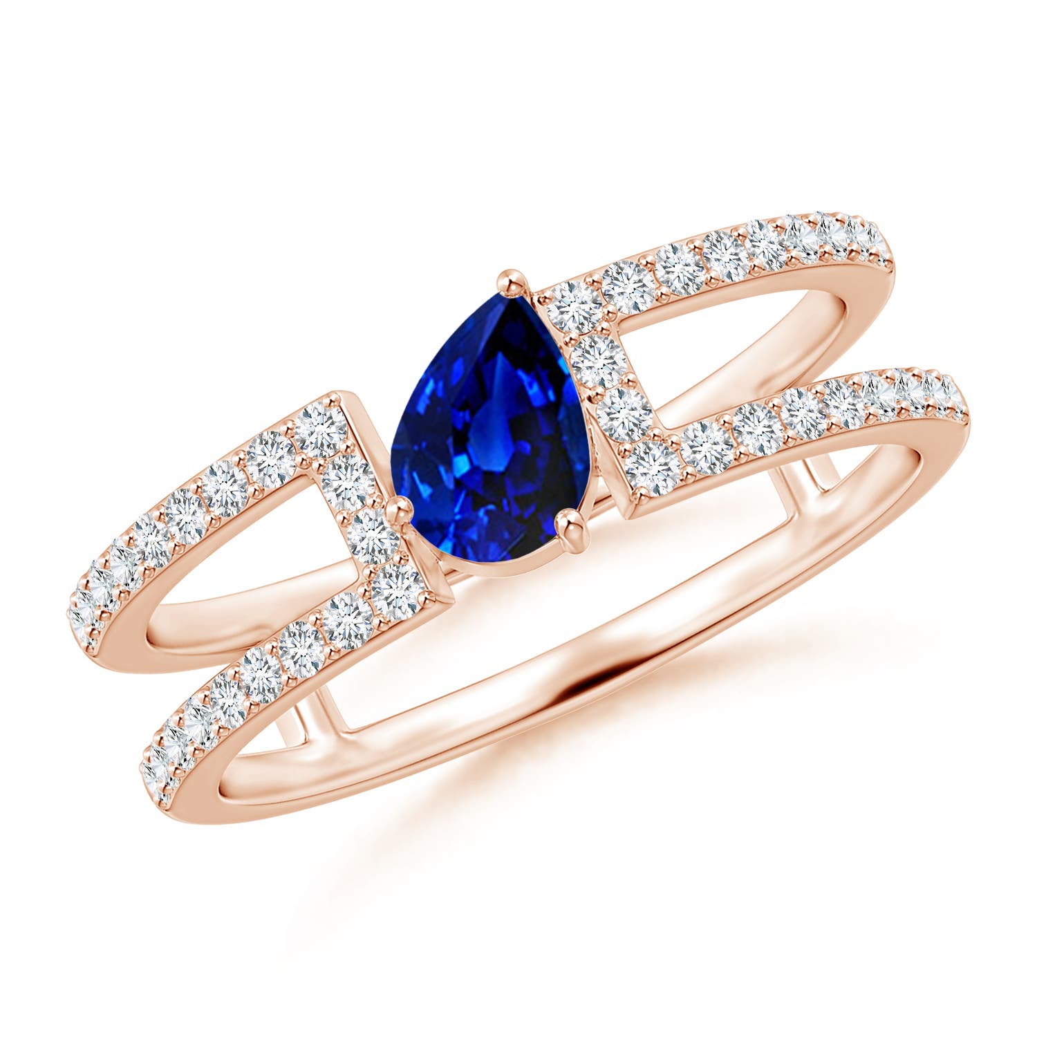 AAAA - Blue Sapphire / 0.72 CT / 14 KT Rose Gold