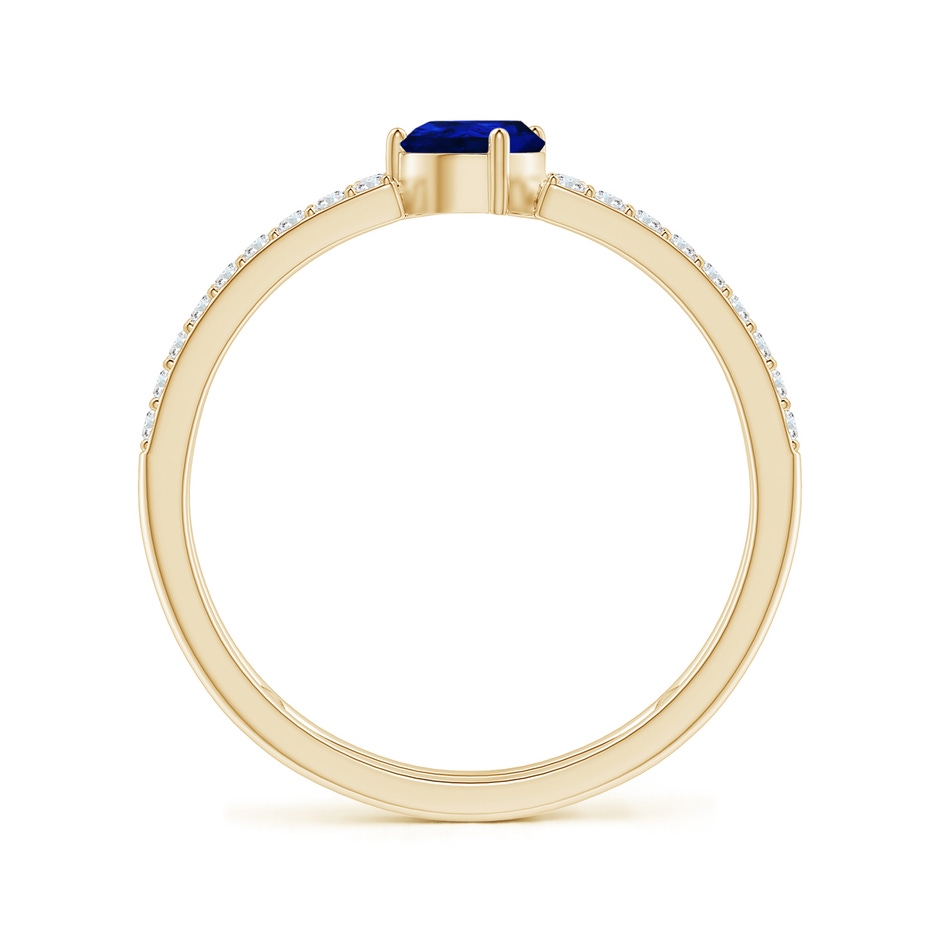 6x4mm AAAA Tilted Pear Sapphire Parallel Split Shank Ring in Yellow Gold side-1