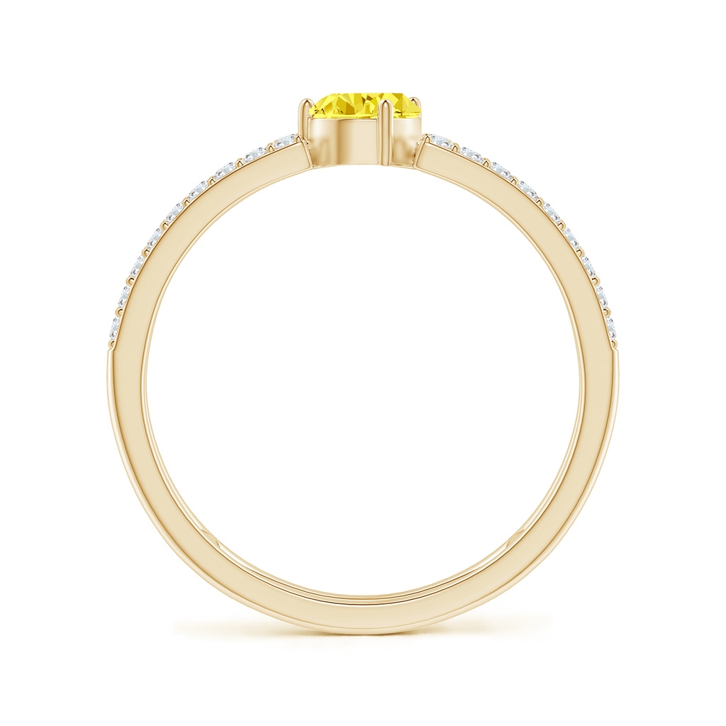 6x4mm AAAA Tilted Pear Fancy Intense Yellow Diamond Parallel Split Shank Ring in Yellow Gold - side 199