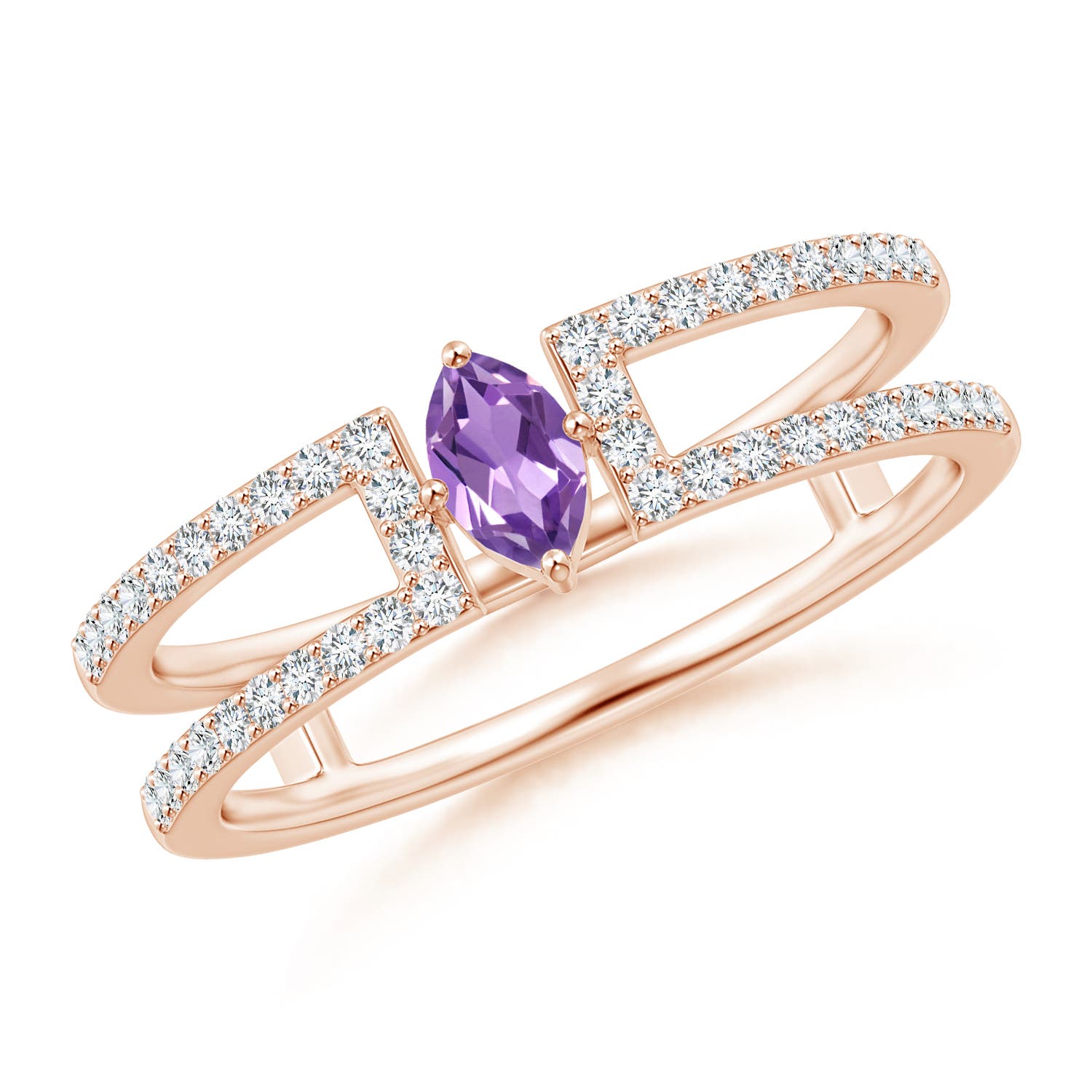 A - Amethyst / 0.44 CT / 14 KT Rose Gold