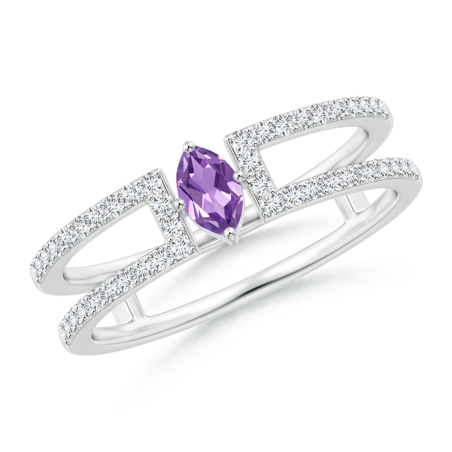 A - Amethyst / 0.44 CT / 14 KT White Gold