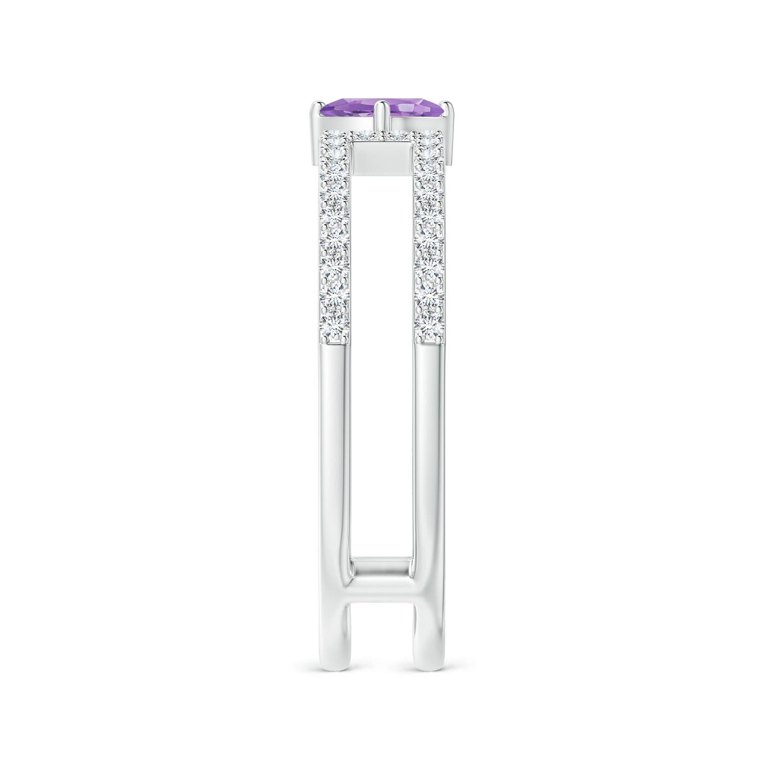 A - Amethyst / 0.44 CT / 14 KT White Gold