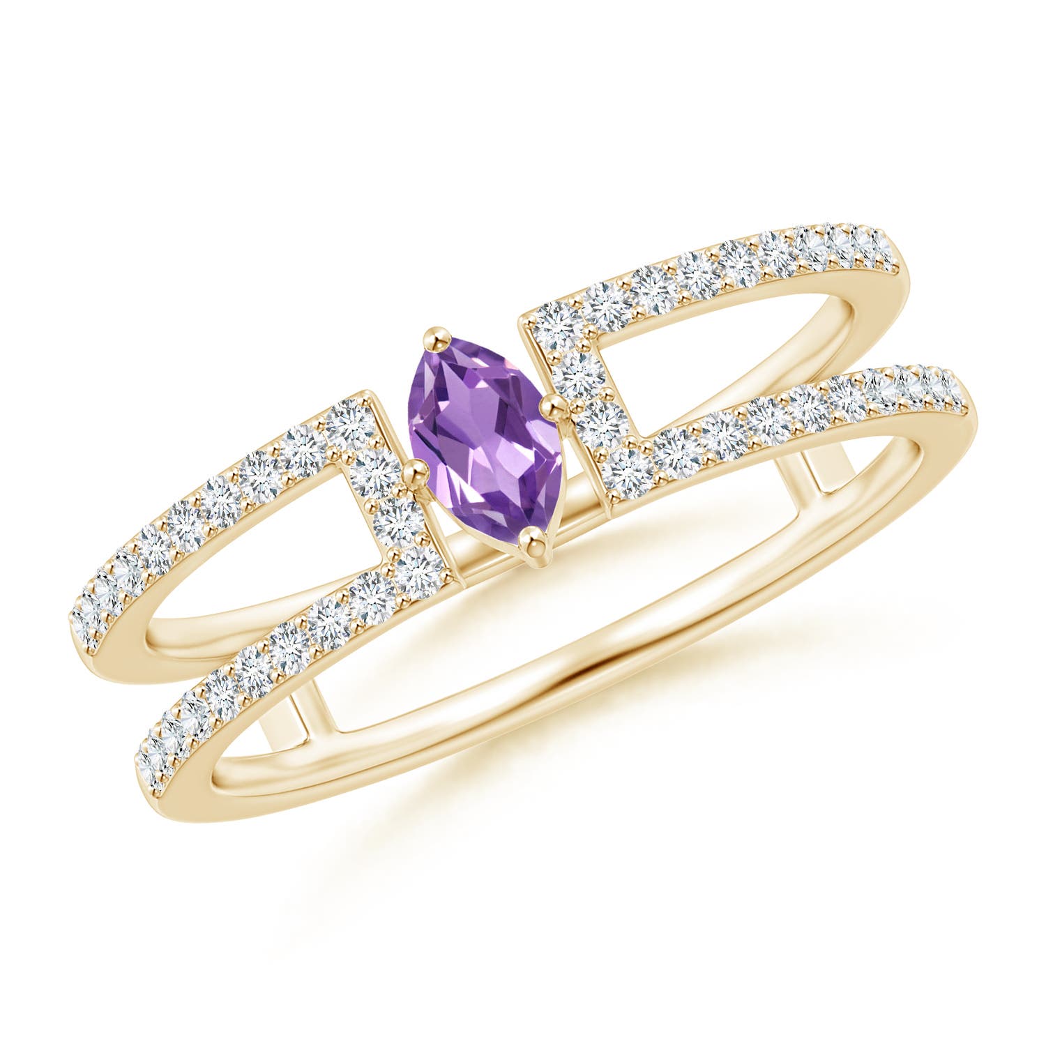 A - Amethyst / 0.44 CT / 14 KT Yellow Gold