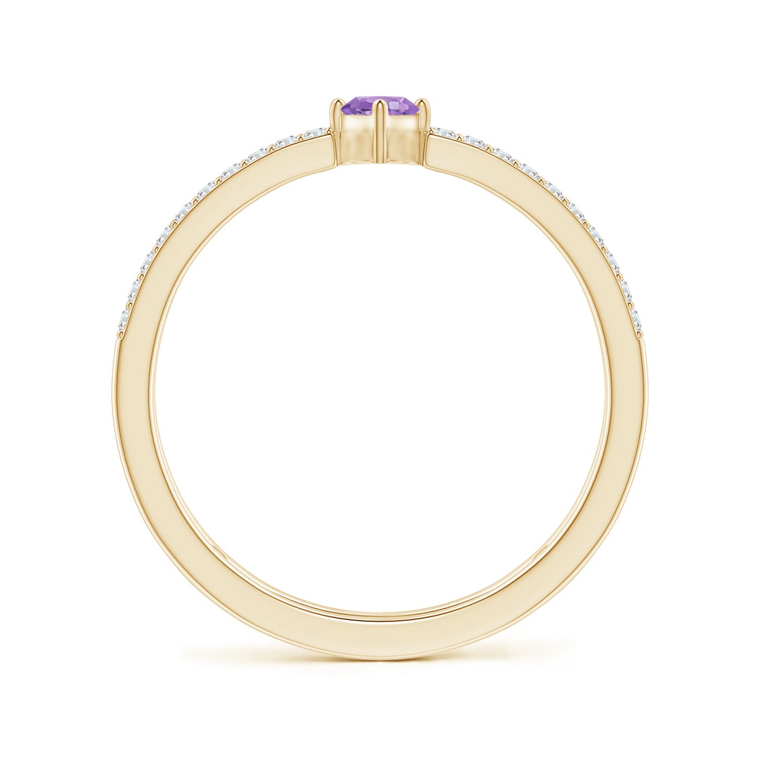 A - Amethyst / 0.44 CT / 14 KT Yellow Gold