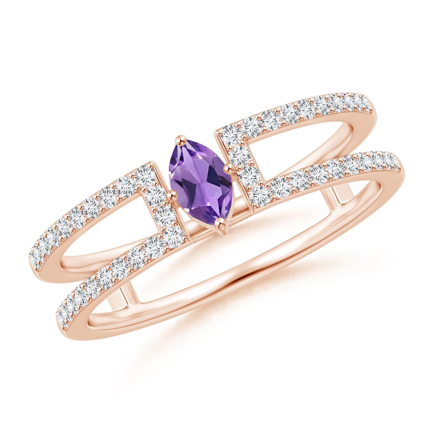 AA - Amethyst / 0.44 CT / 14 KT Rose Gold
