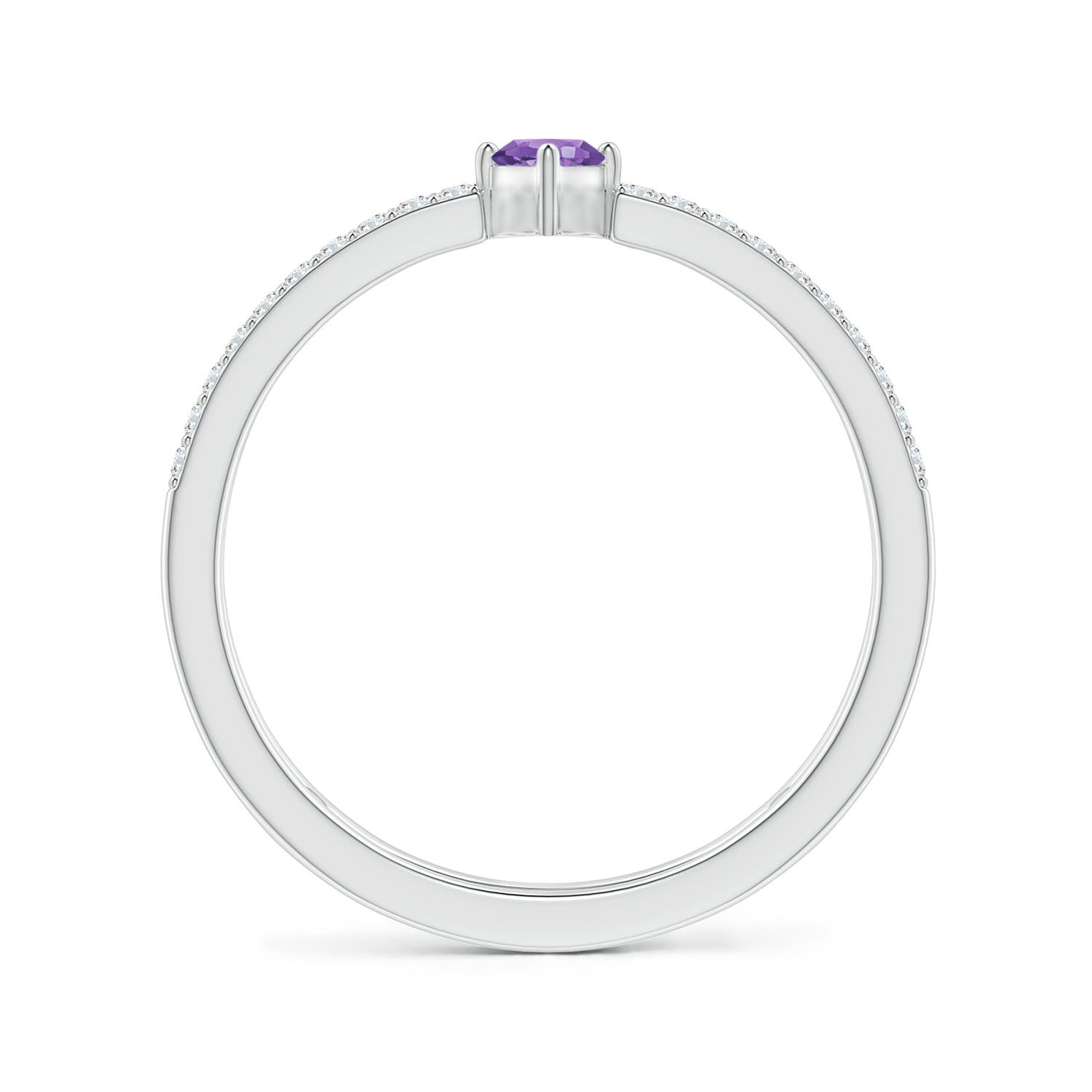 AA - Amethyst / 0.44 CT / 14 KT White Gold