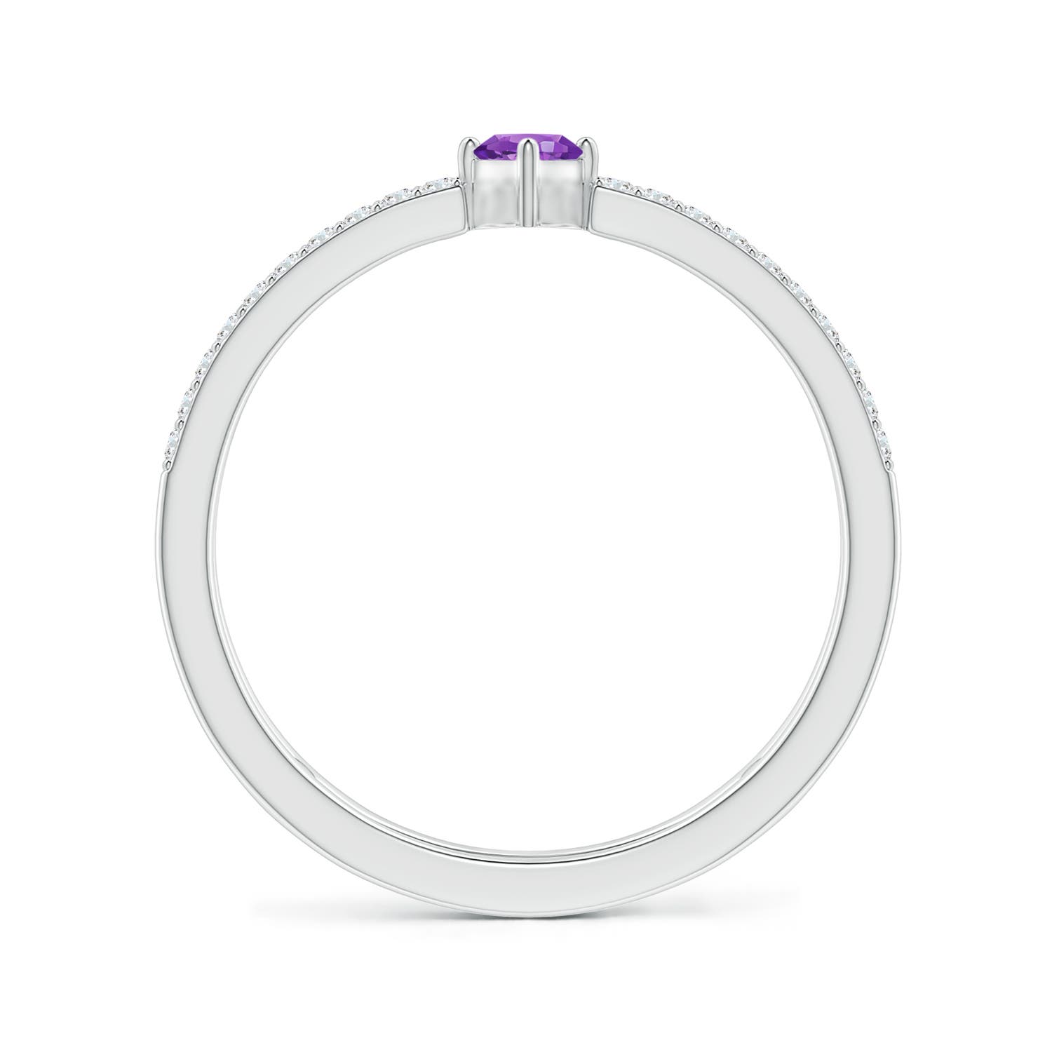 AAA - Amethyst / 0.44 CT / 14 KT White Gold