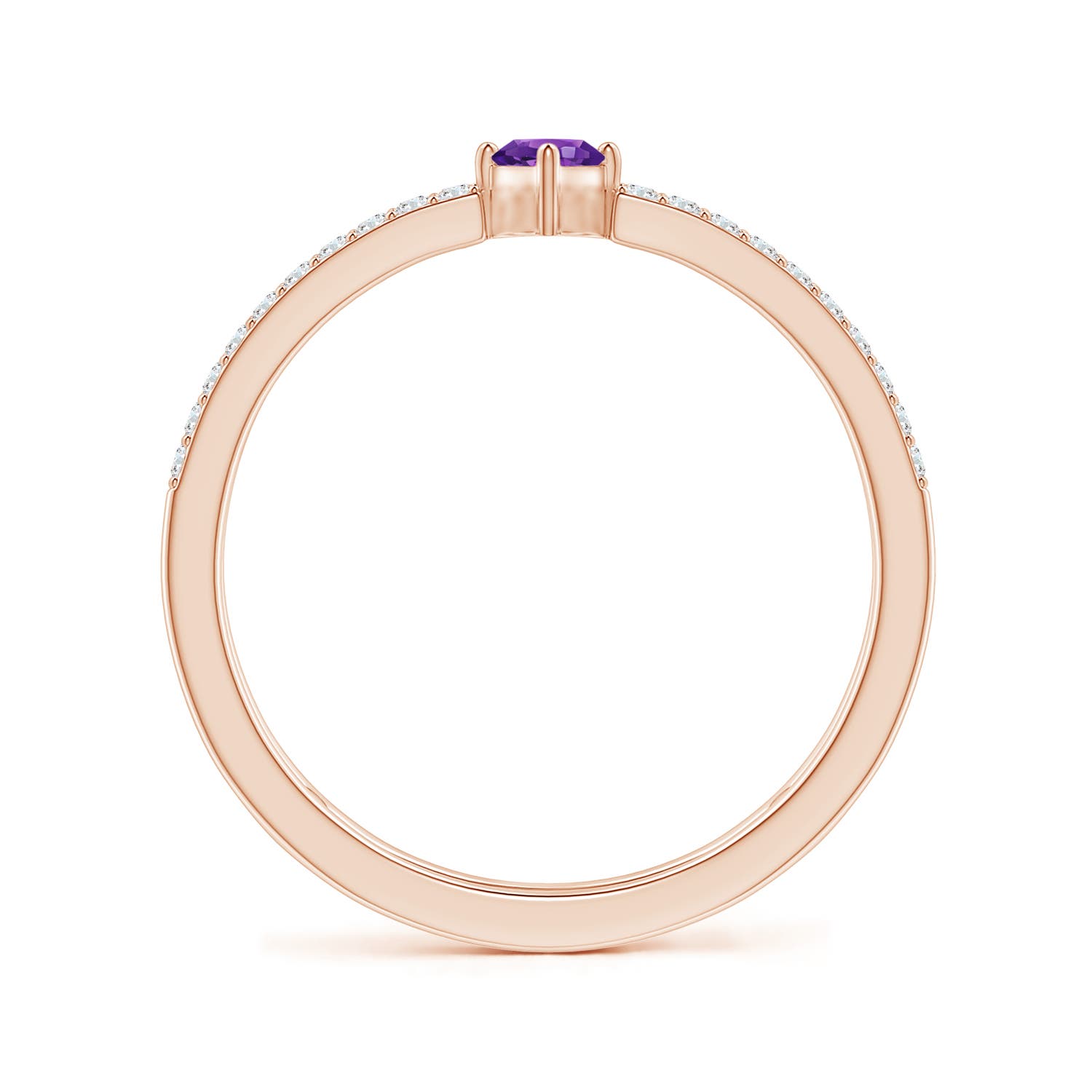 AAAA - Amethyst / 0.44 CT / 14 KT Rose Gold