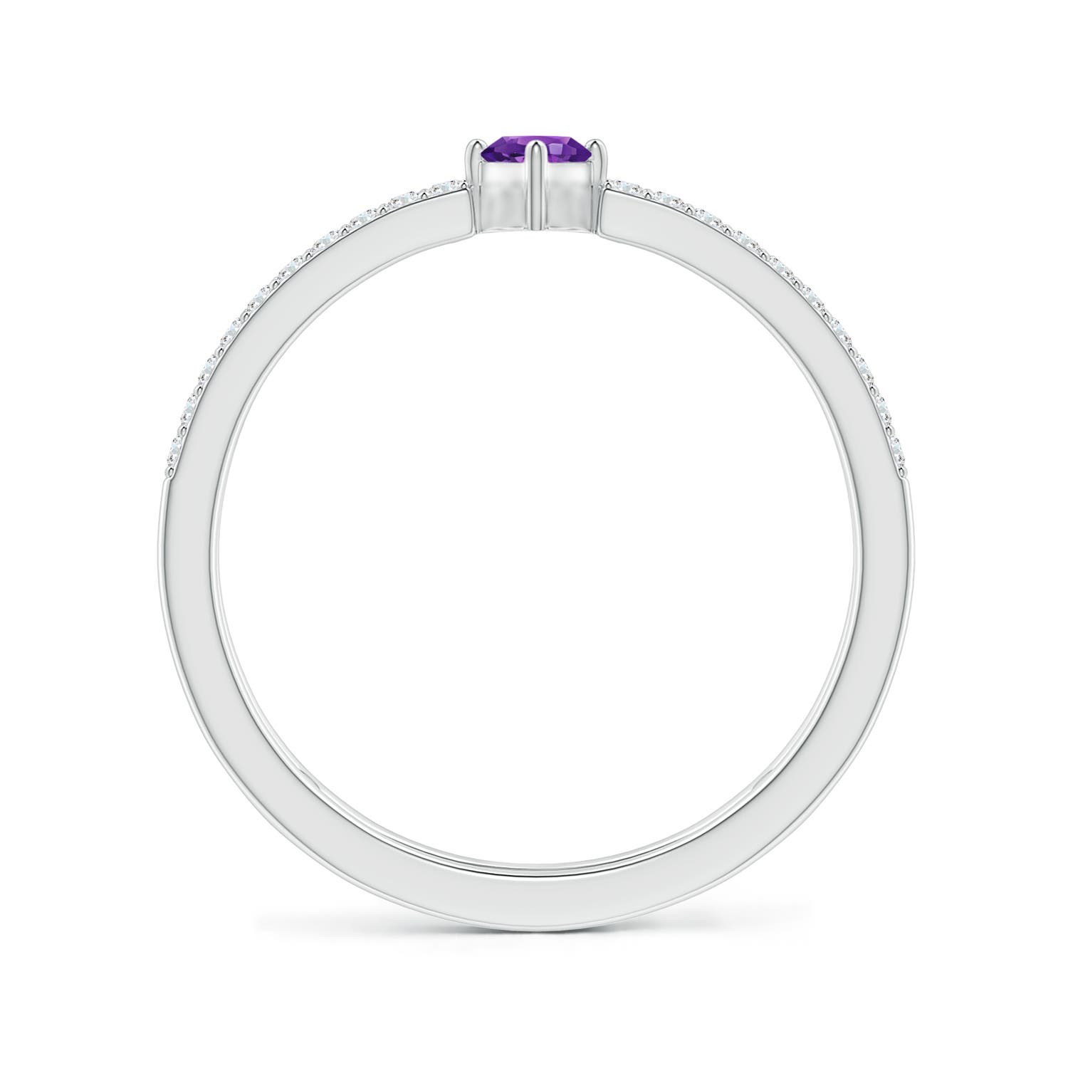 AAAA - Amethyst / 0.44 CT / 14 KT White Gold