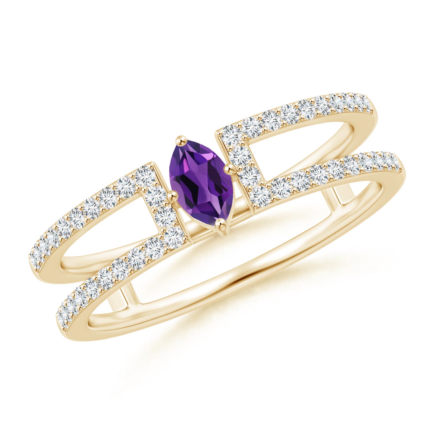 AAAA - Amethyst / 0.44 CT / 14 KT Yellow Gold