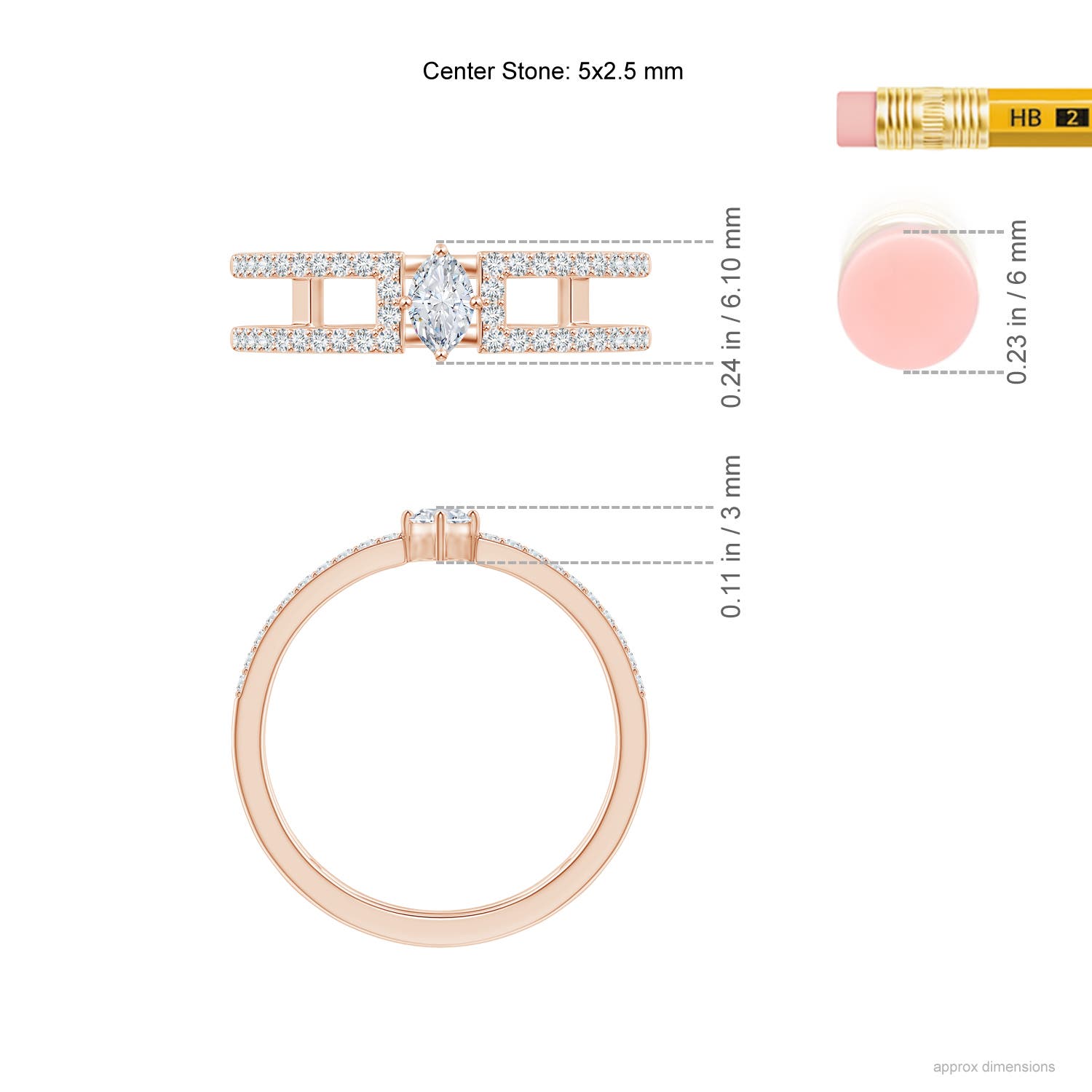 G, VS2 / 0.51 CT / 14 KT Rose Gold