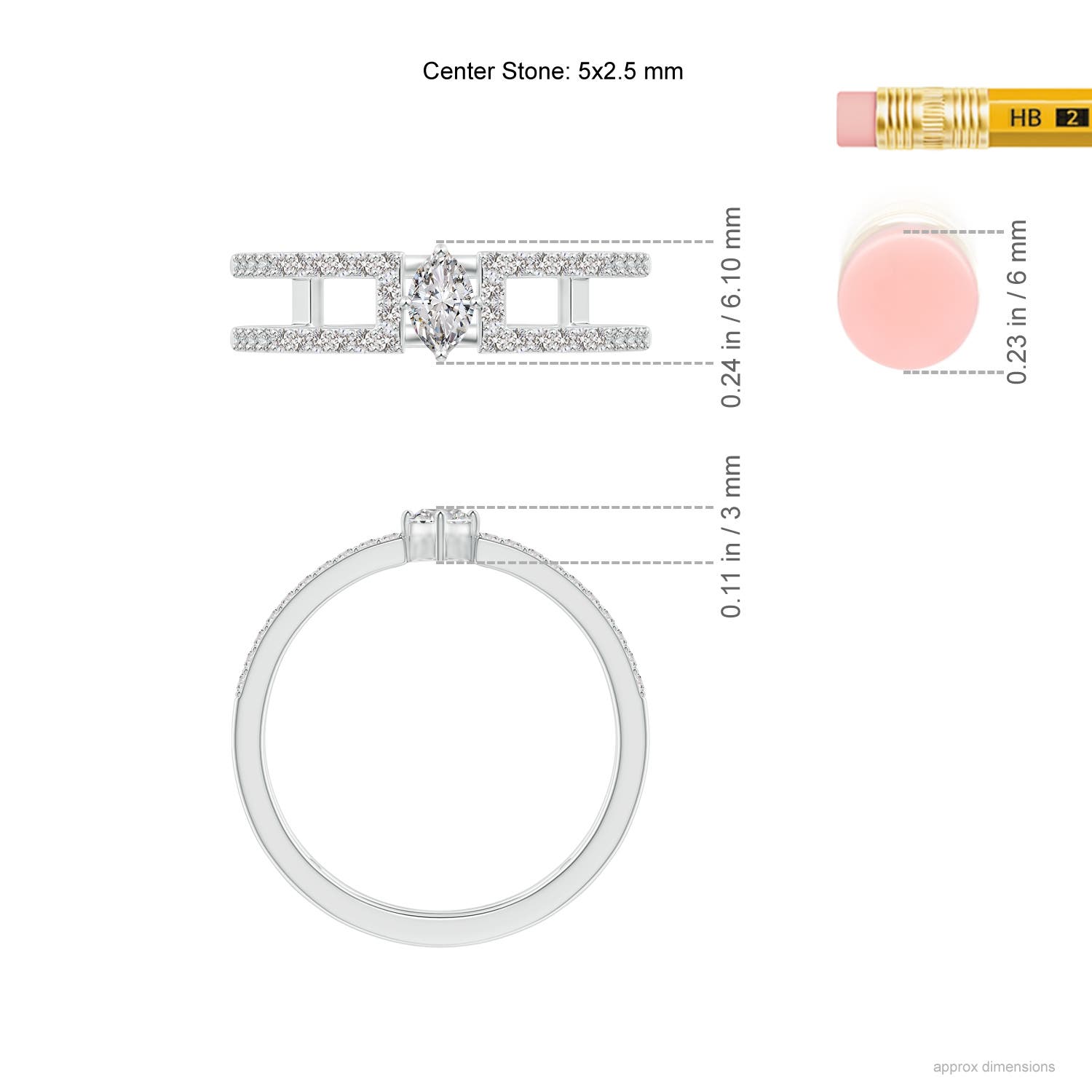 I-J, I1-I2 / 0.51 CT / 14 KT White Gold