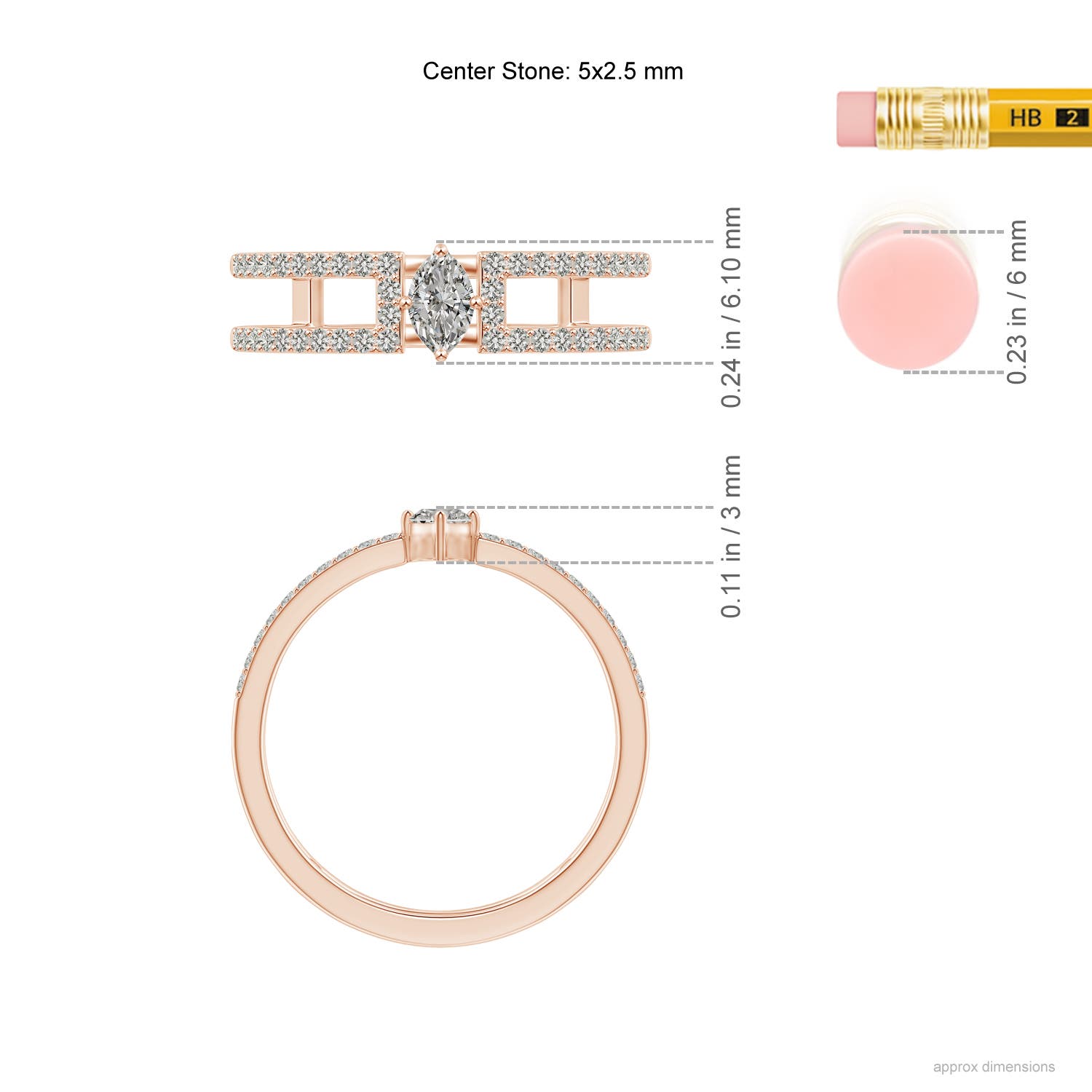 K, I3 / 0.51 CT / 14 KT Rose Gold