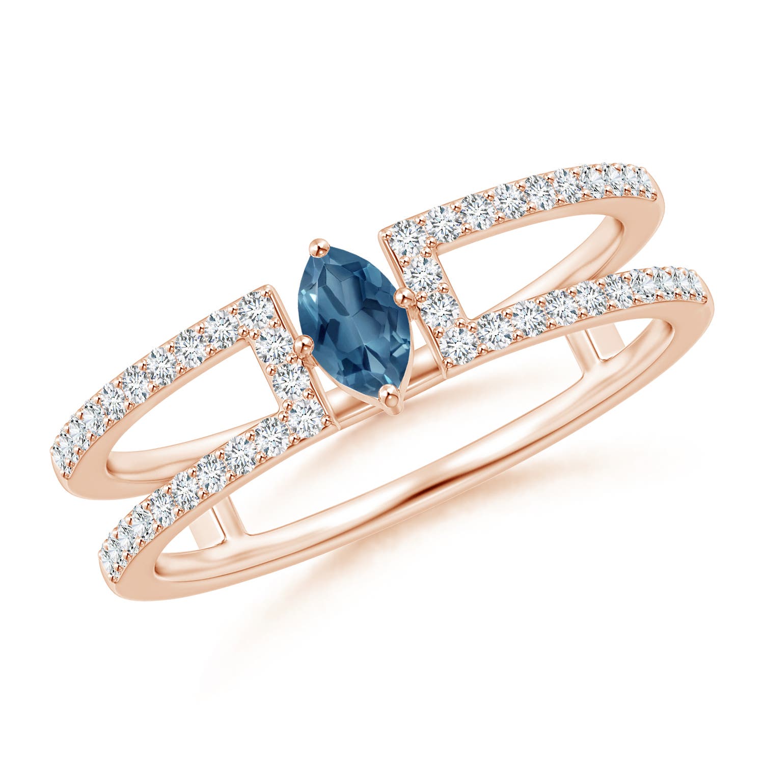 A - London Blue Topaz / 0.48 CT / 14 KT Rose Gold