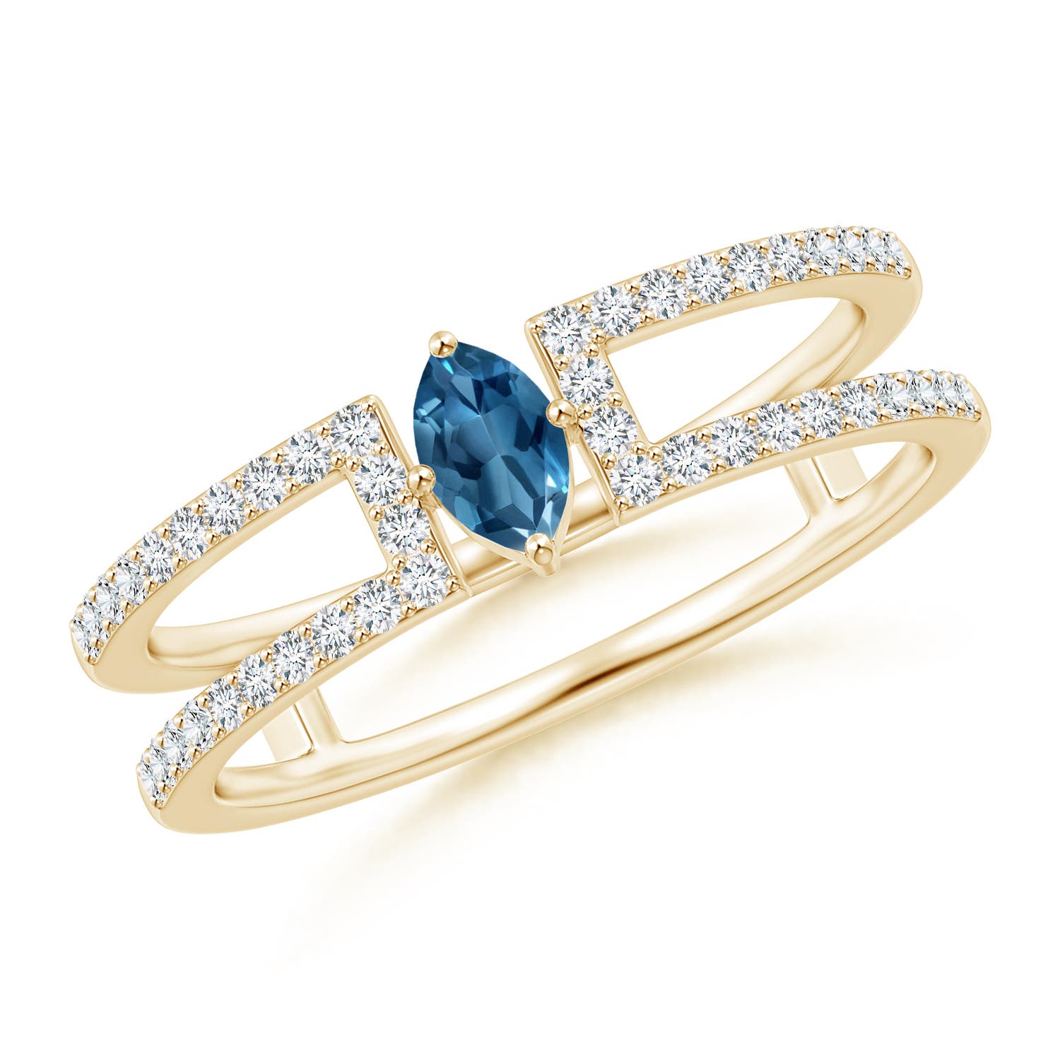 AA - London Blue Topaz / 0.48 CT / 14 KT Yellow Gold