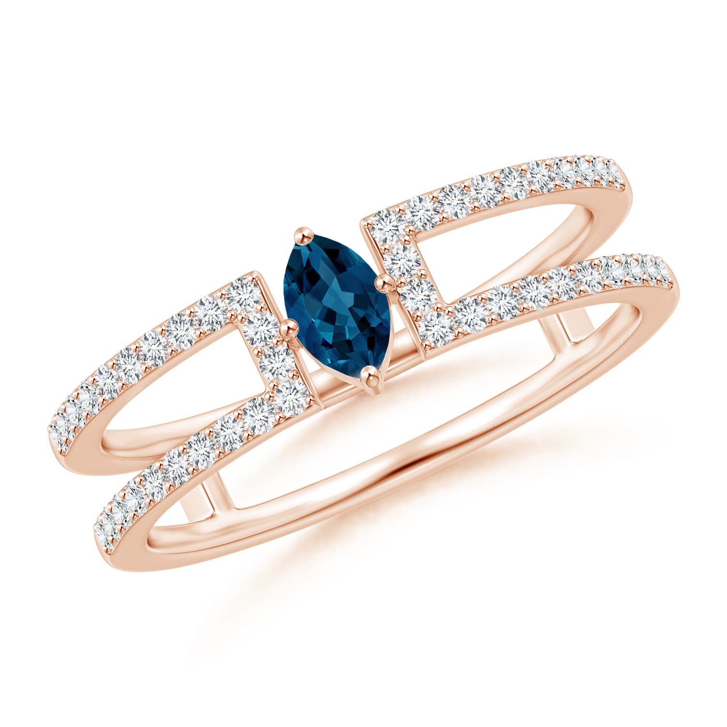 AAA - London Blue Topaz / 0.48 CT / 14 KT Rose Gold