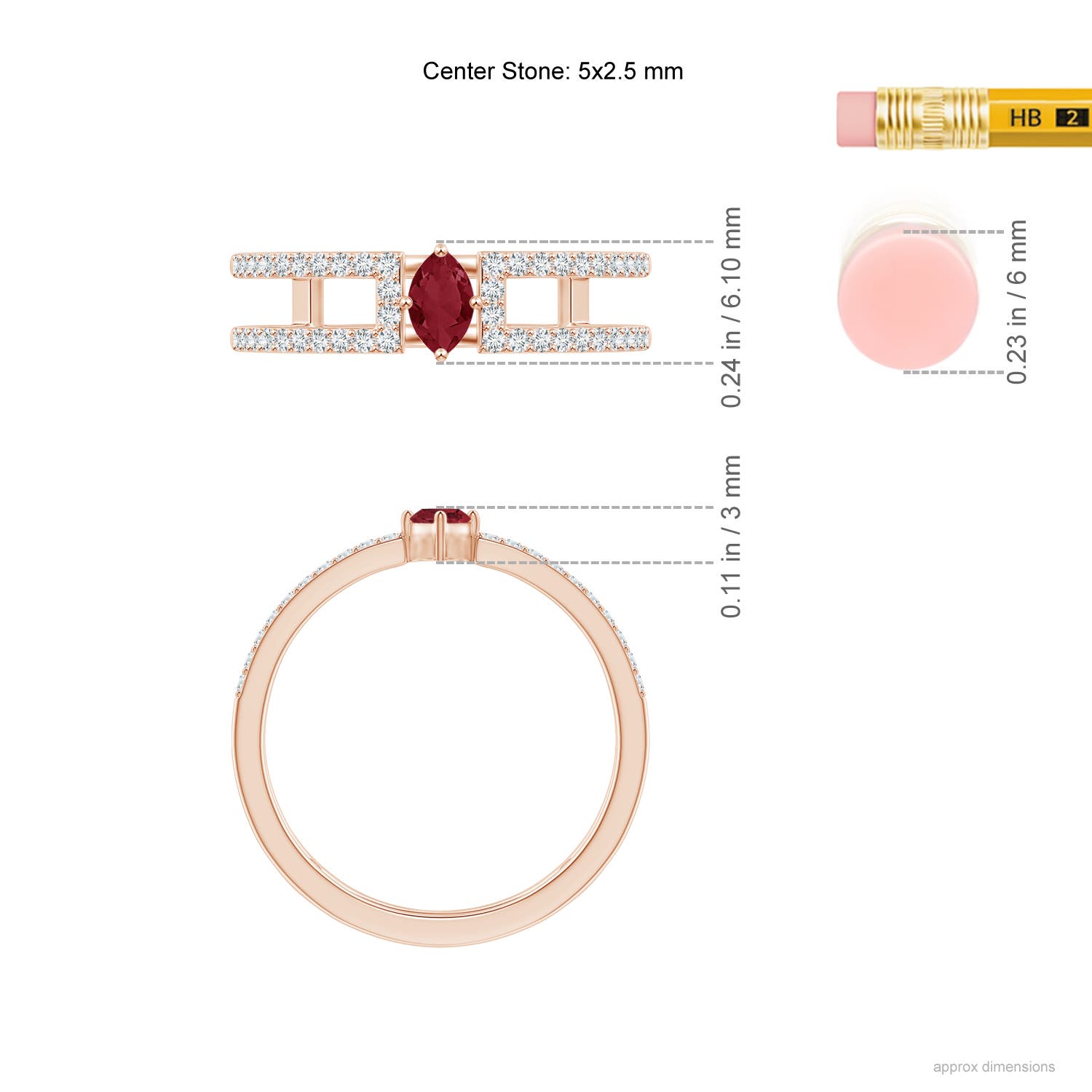 A - Ruby / 0.49 CT / 14 KT Rose Gold