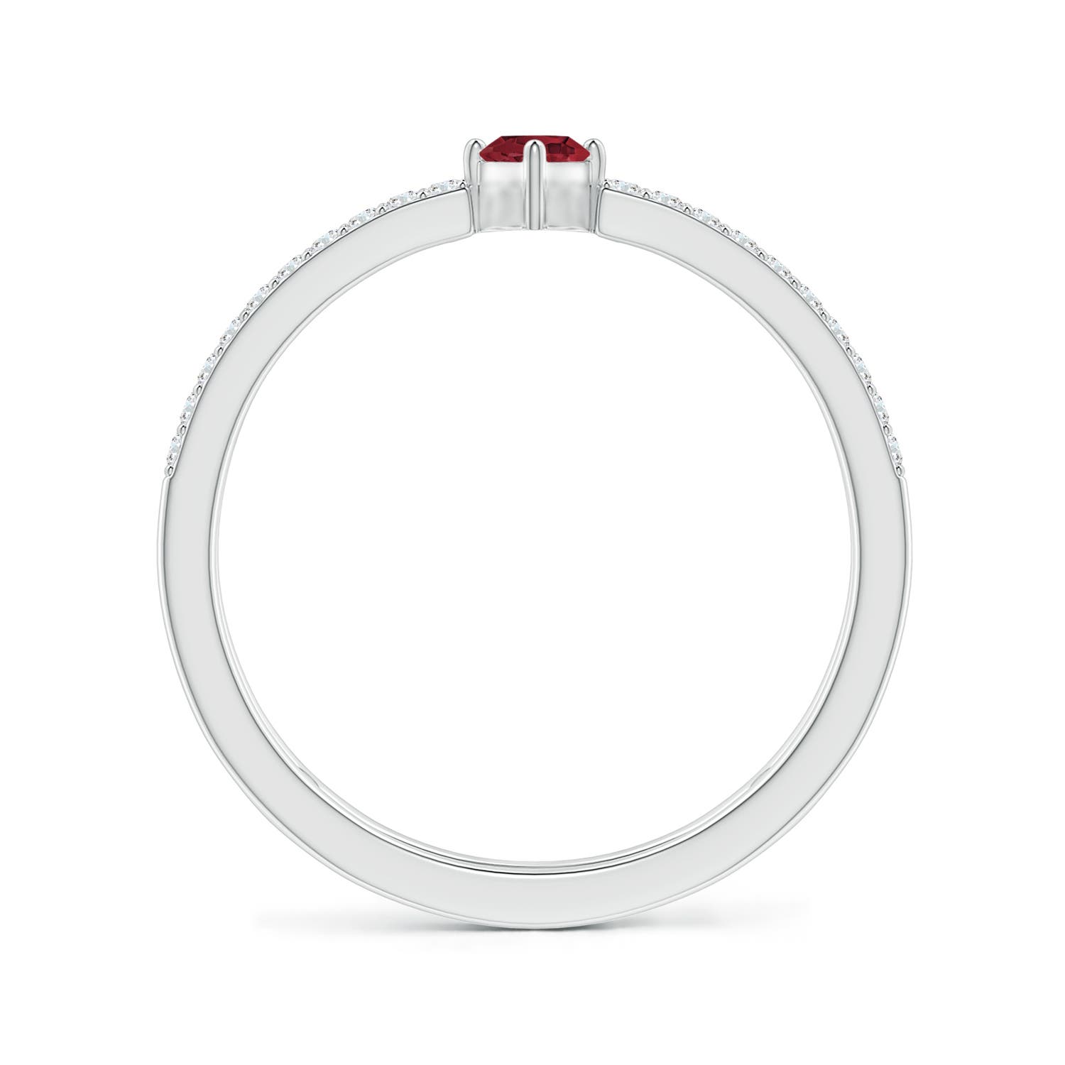 A - Ruby / 0.49 CT / 14 KT White Gold