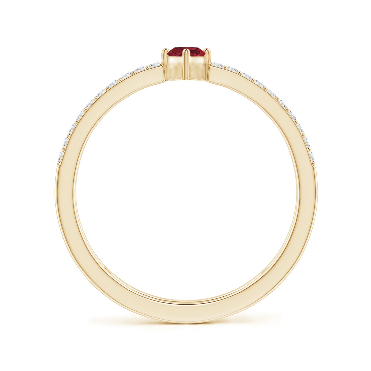 A - Ruby / 0.49 CT / 14 KT Yellow Gold