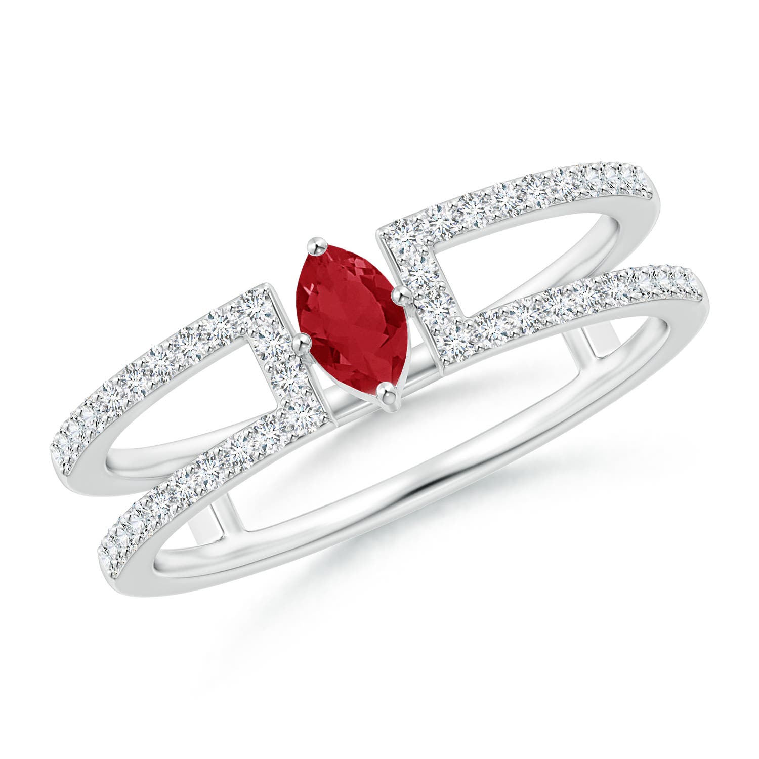 AA - Ruby / 0.49 CT / 14 KT White Gold