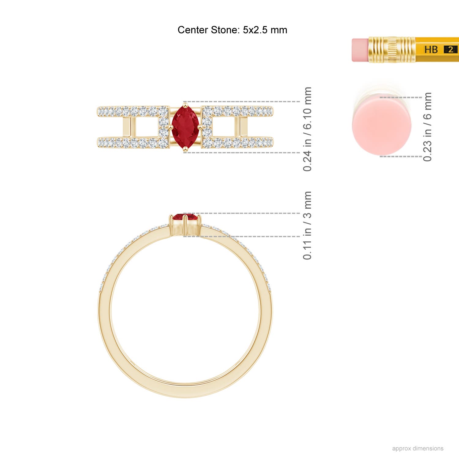 AA - Ruby / 0.49 CT / 14 KT Yellow Gold