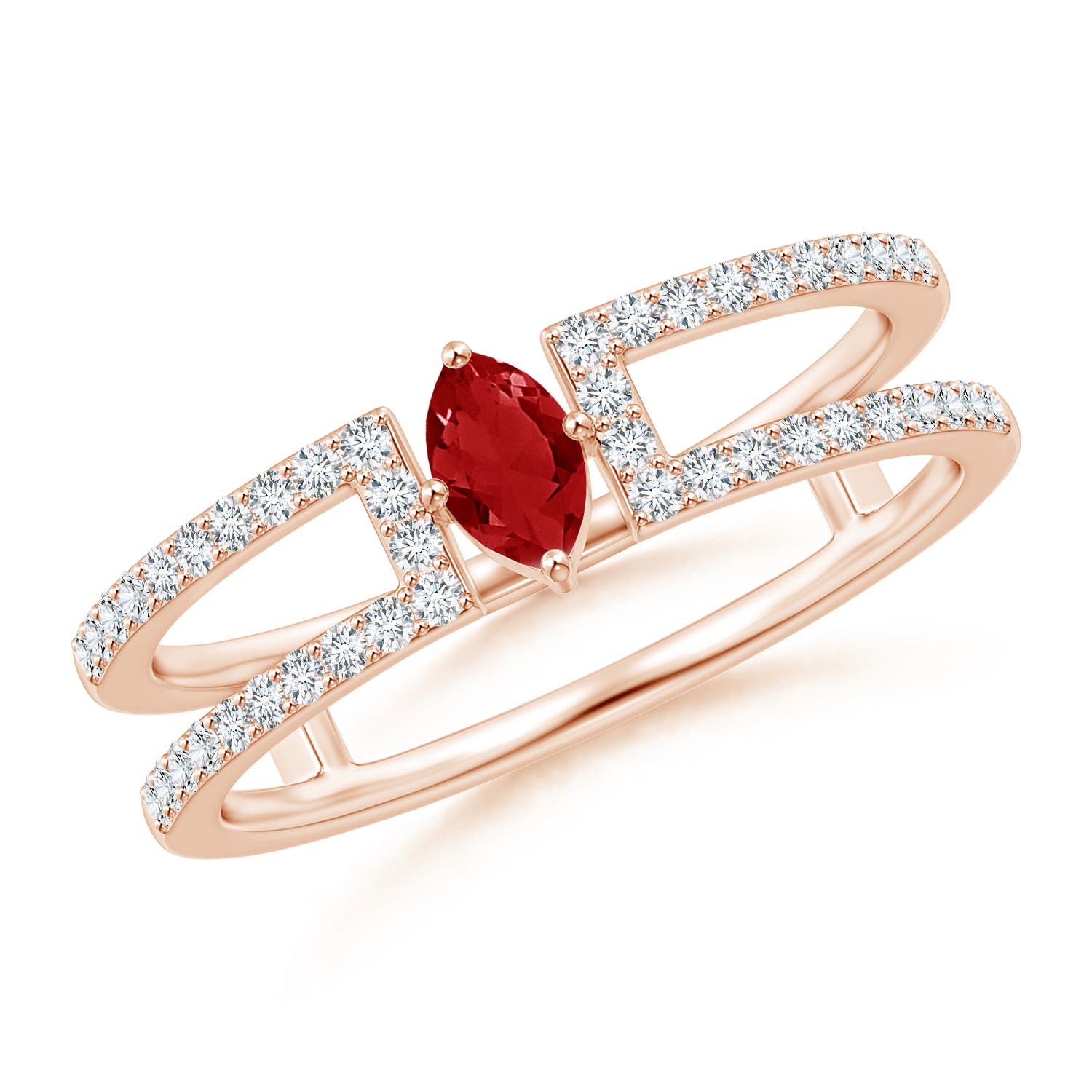 AAA - Ruby / 0.49 CT / 14 KT Rose Gold