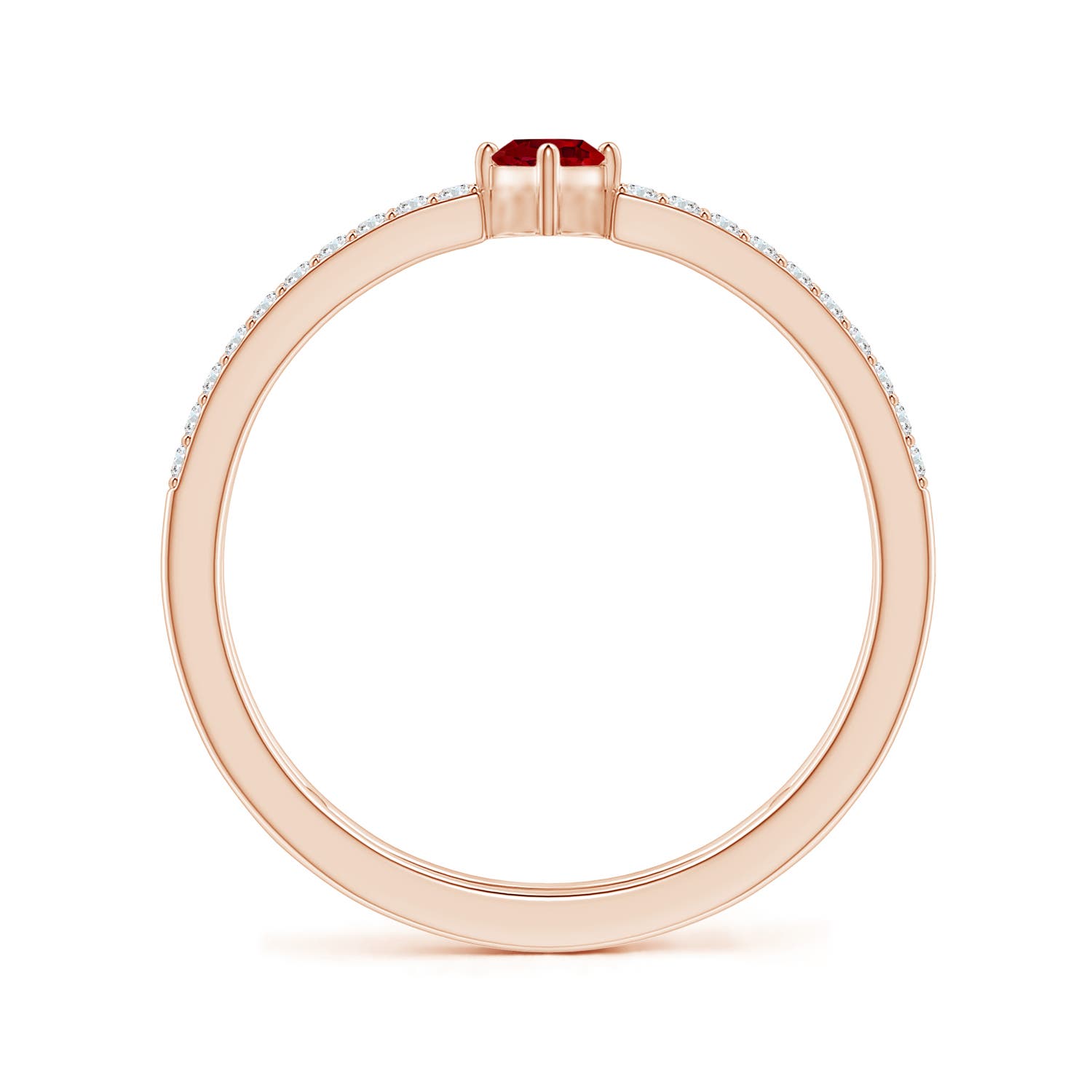 AAAA - Ruby / 0.49 CT / 14 KT Rose Gold