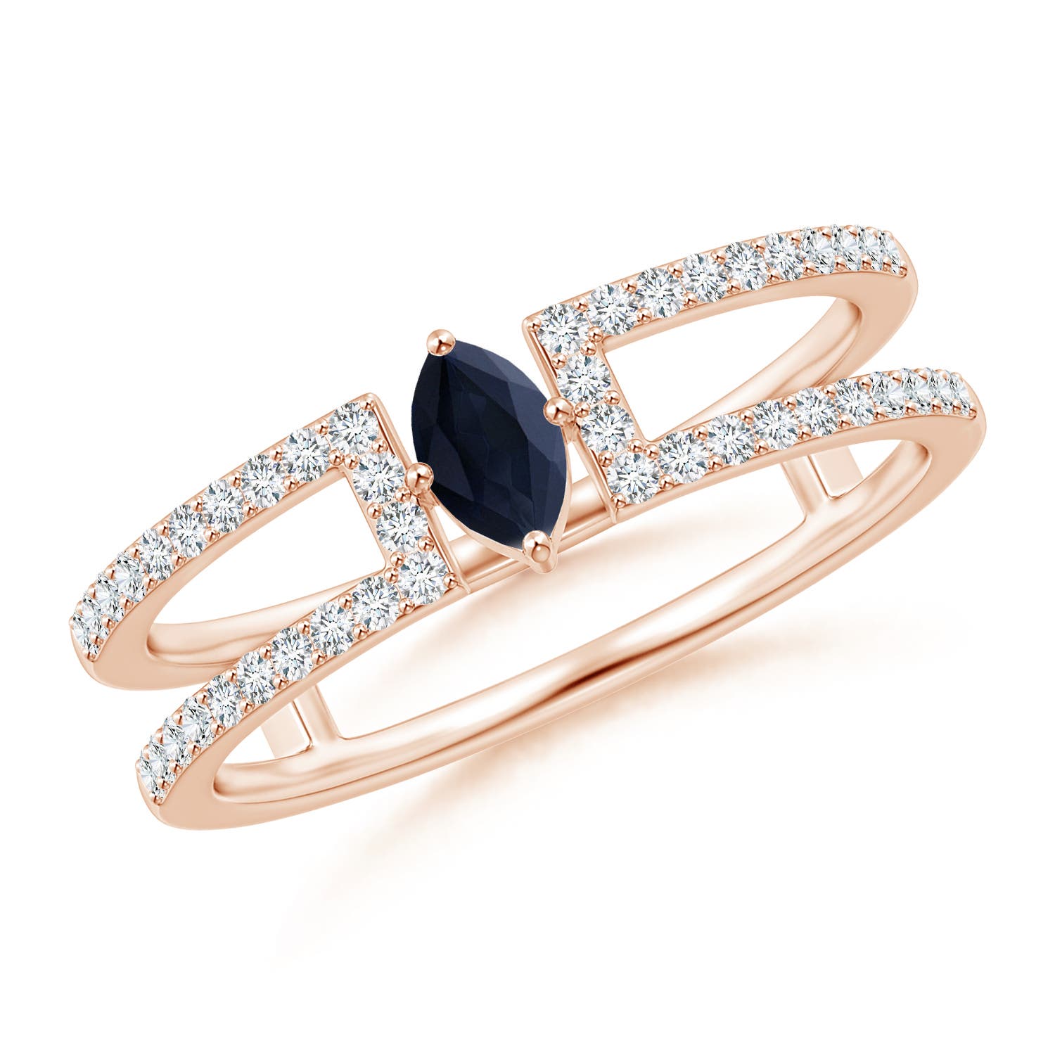 A - Blue Sapphire / 0.51 CT / 14 KT Rose Gold