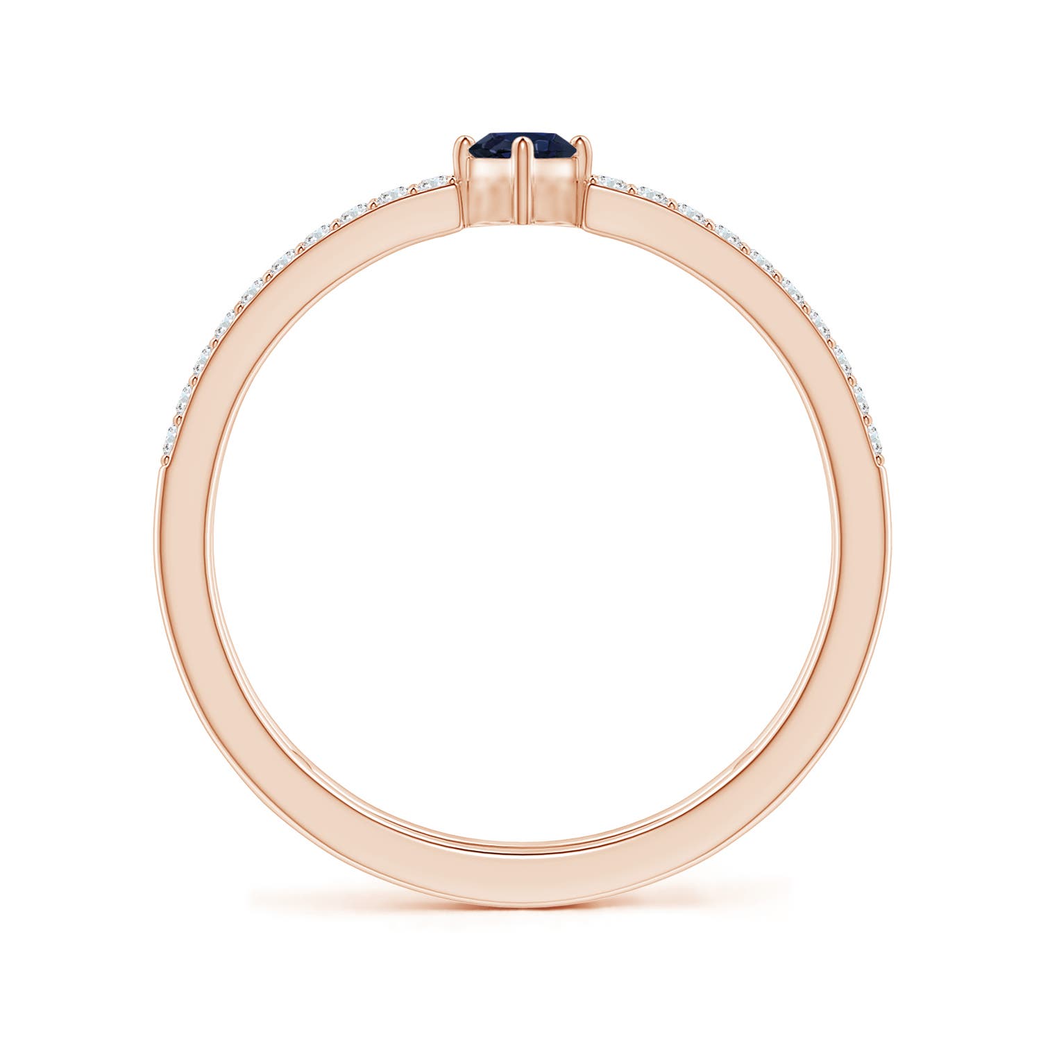 A - Blue Sapphire / 0.51 CT / 14 KT Rose Gold