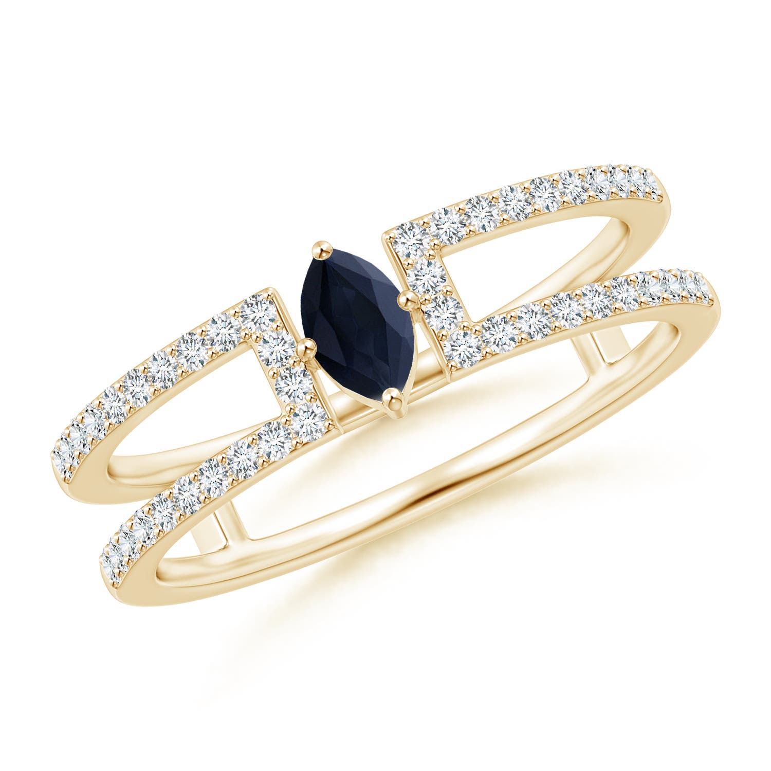 A - Blue Sapphire / 0.51 CT / 14 KT Yellow Gold