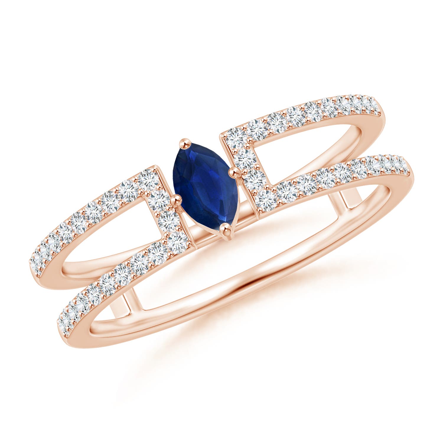 AA - Blue Sapphire / 0.51 CT / 14 KT Rose Gold