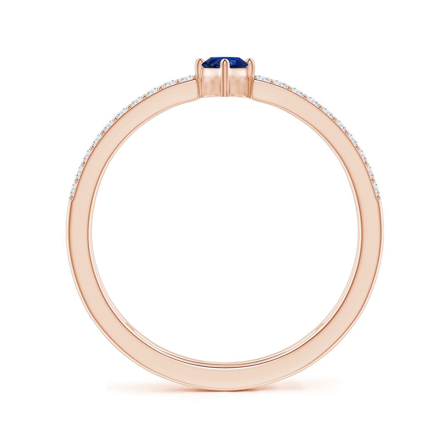 AA - Blue Sapphire / 0.51 CT / 14 KT Rose Gold