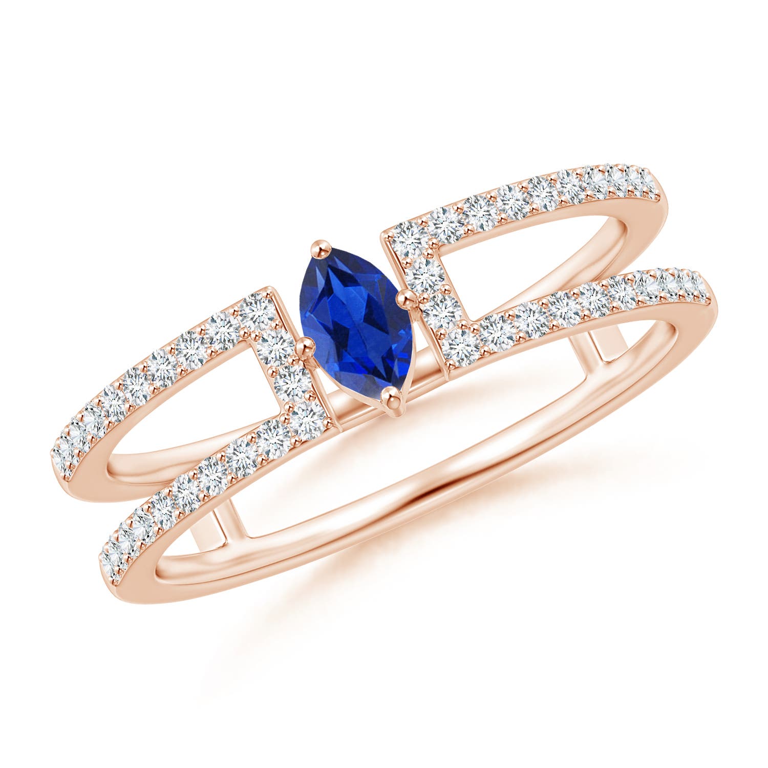 AAA - Blue Sapphire / 0.51 CT / 14 KT Rose Gold