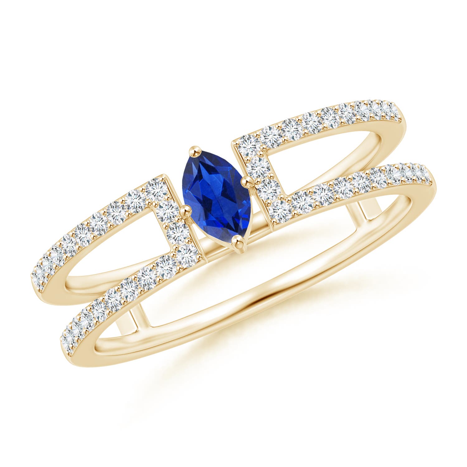 AAA - Blue Sapphire / 0.51 CT / 14 KT Yellow Gold