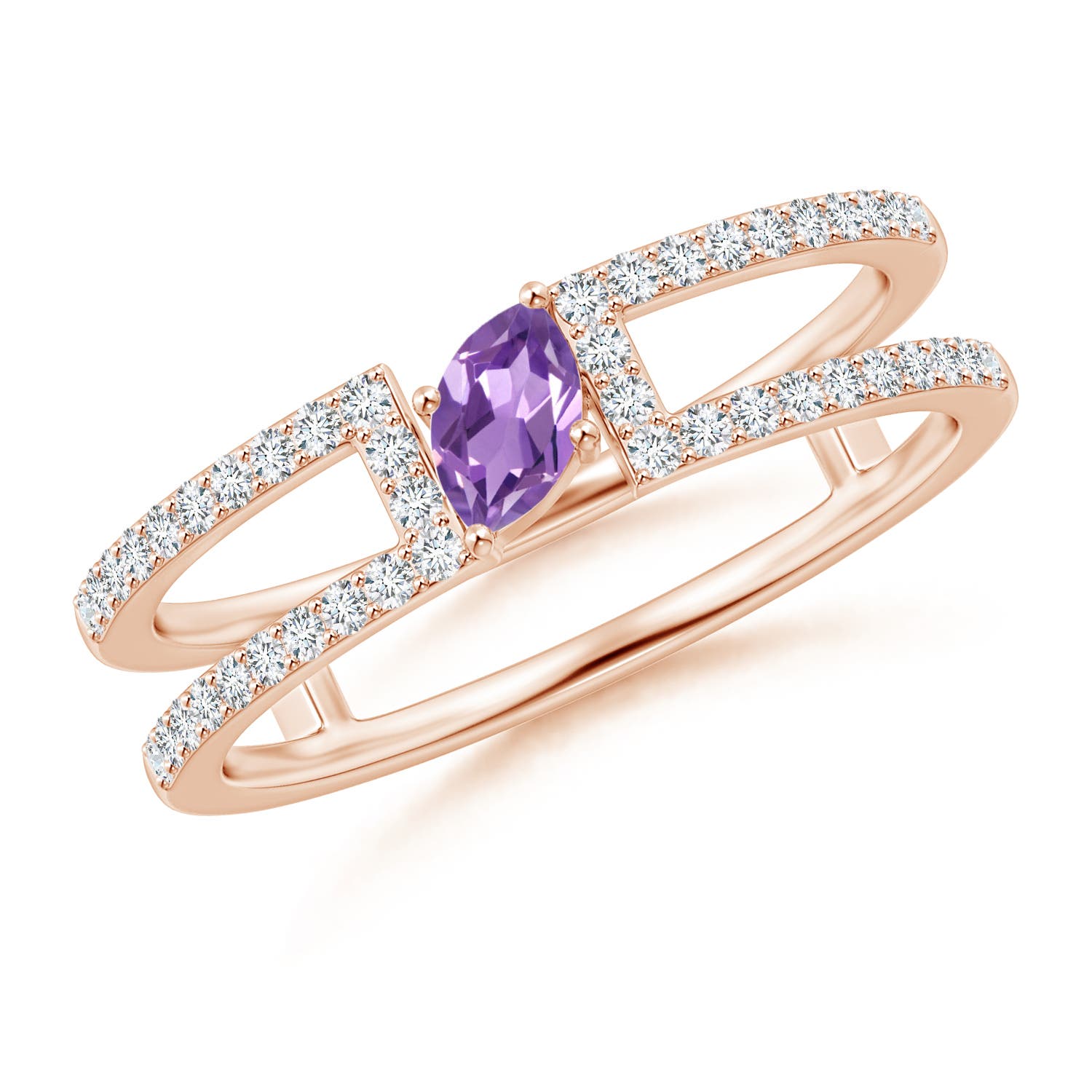 A - Amethyst / 0.44 CT / 14 KT Rose Gold