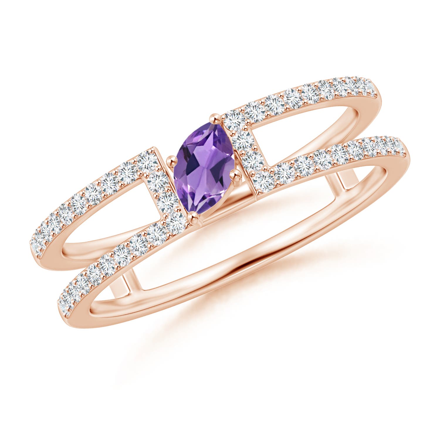 AA - Amethyst / 0.44 CT / 14 KT Rose Gold