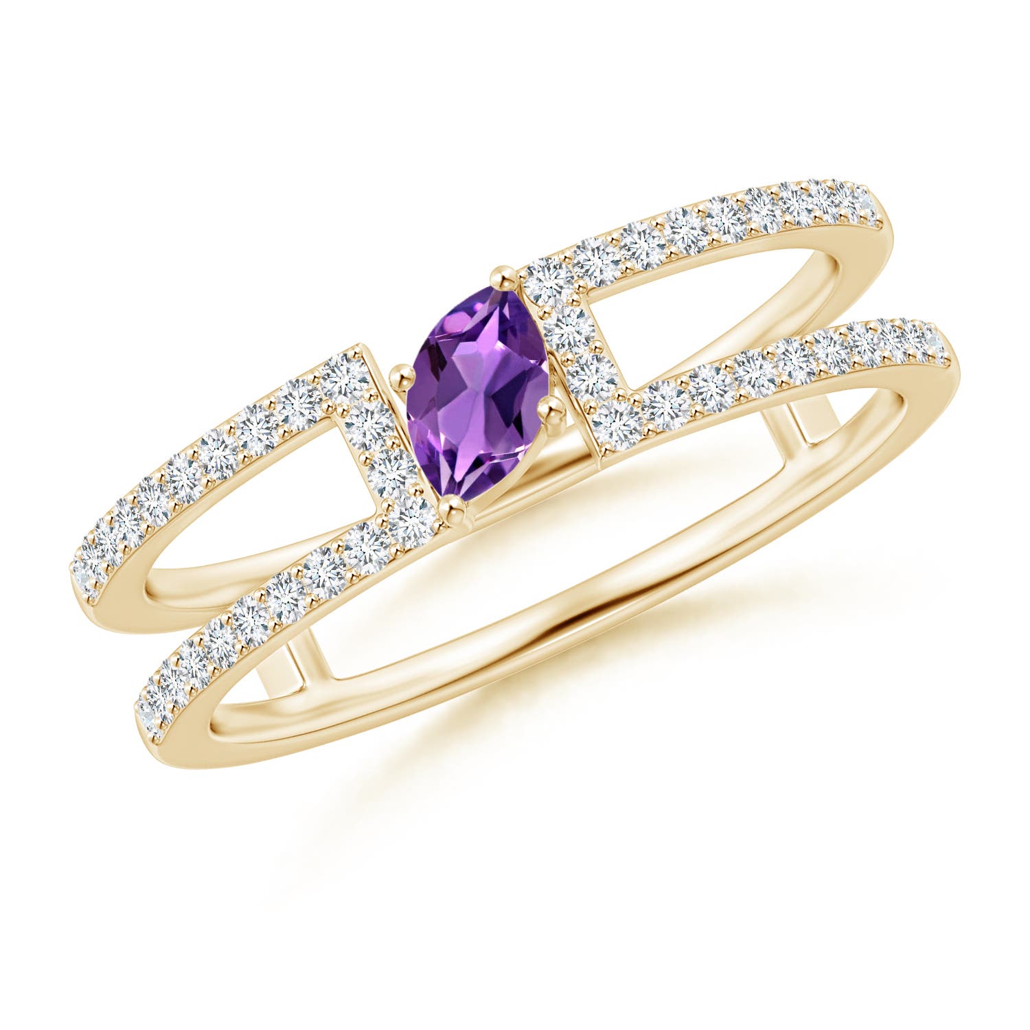 AAA - Amethyst / 0.44 CT / 14 KT Yellow Gold