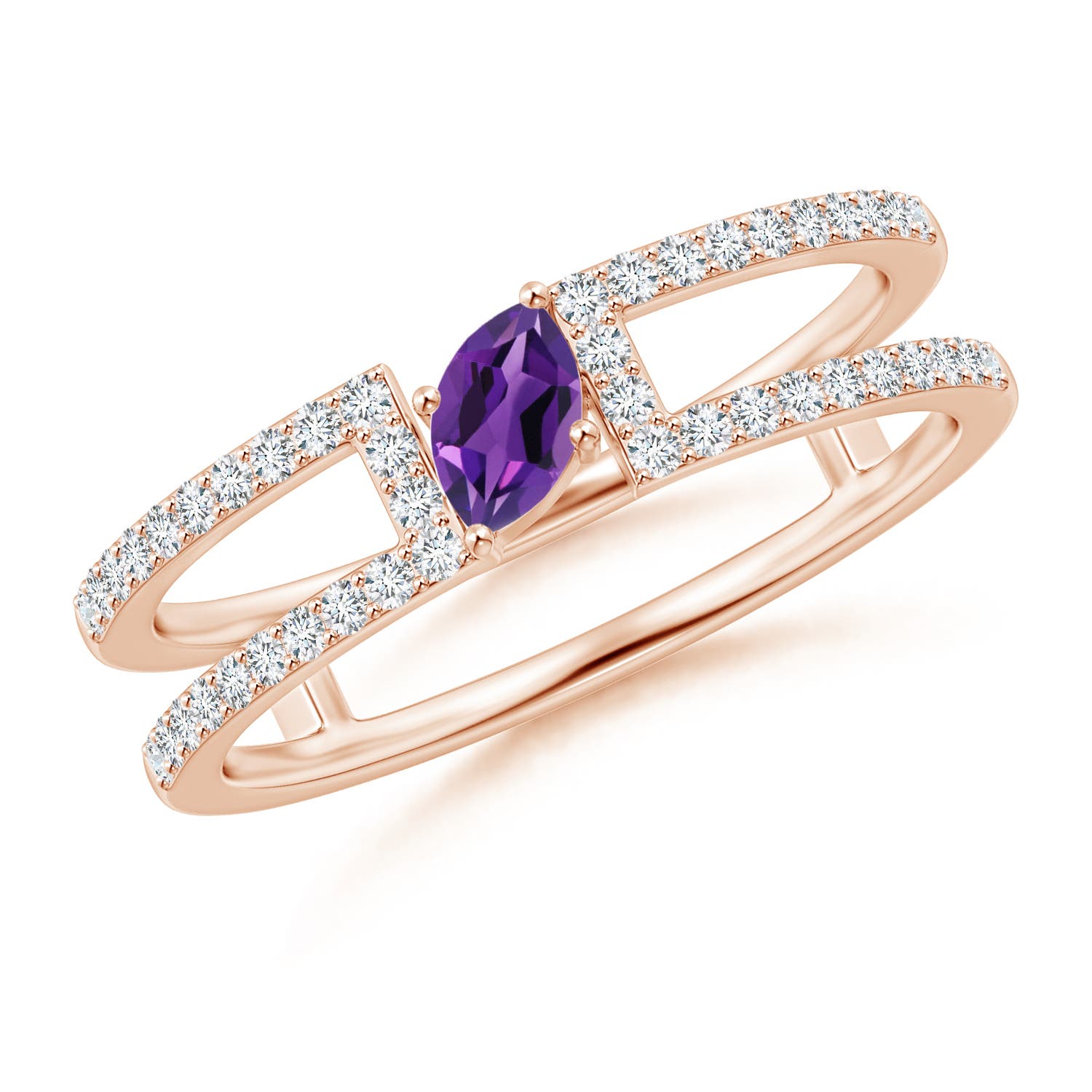 AAAA - Amethyst / 0.44 CT / 14 KT Rose Gold